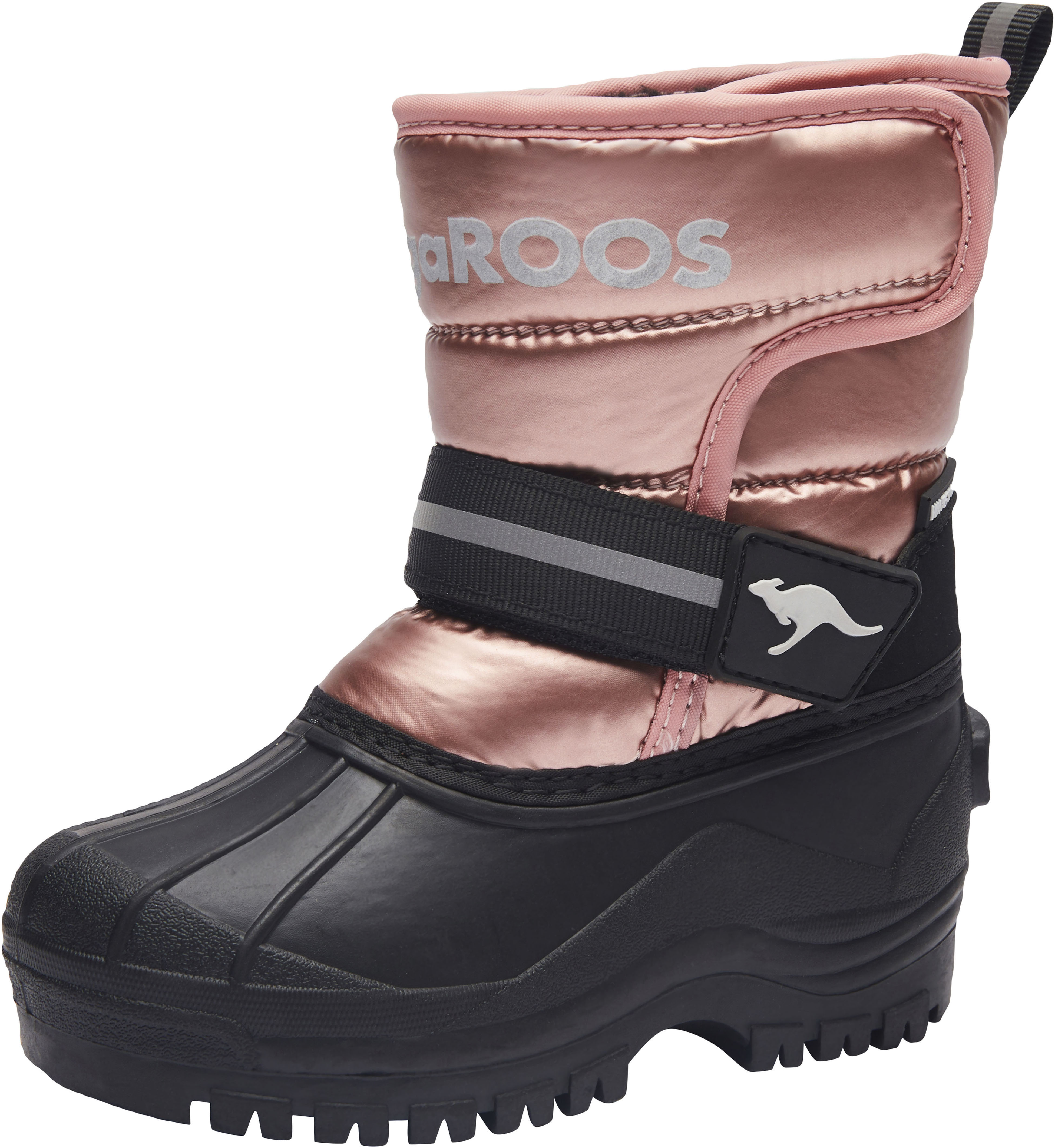 Winterstiefel KANGAROOS "K-Shell II Metallic", Damen, Gr. 31, rosa (rosa, metalli), Synthetik, Textil, Schuhe Winterstiefel, Snowboots, Winterboots, Winterschuhe, gefüttert und reflektierend