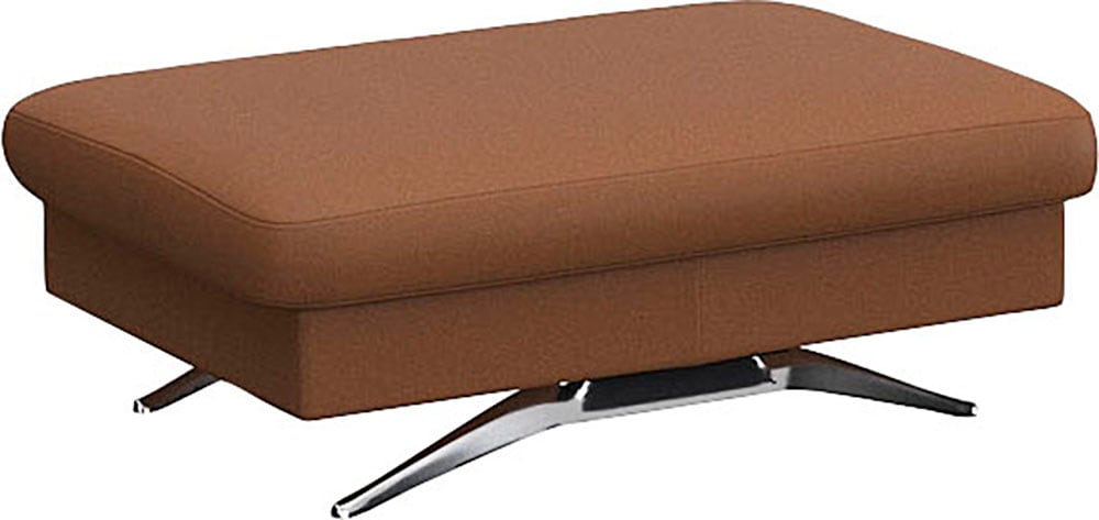 Pouf FLEXLUX "Glow Sitzhocker, Polsterhocker", braun (modern cognac braun), B:95cm H:81cm T:65cm, Leder, Poufs, Pouf, Hocker mit Stauraum, Fuß Alu