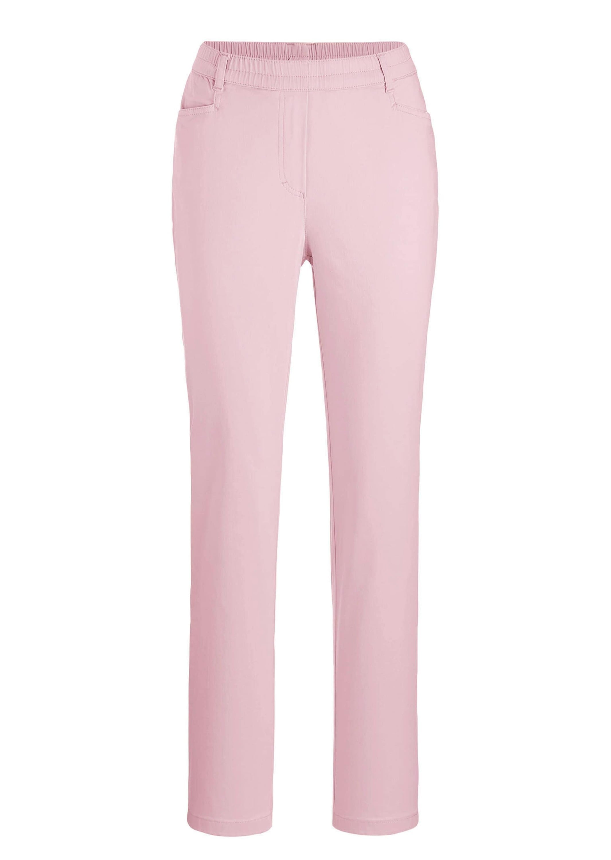 Schlupfhose GOLDNER "Kurzgröße Leichte Baumwollschlupfhose LOUISA", Damen, Gr. 26, K-Gr, rosa (geranie), Obermaterial: 98% Baumwolle CO. 2% Elasthan EL., Hosen Schlupfhose