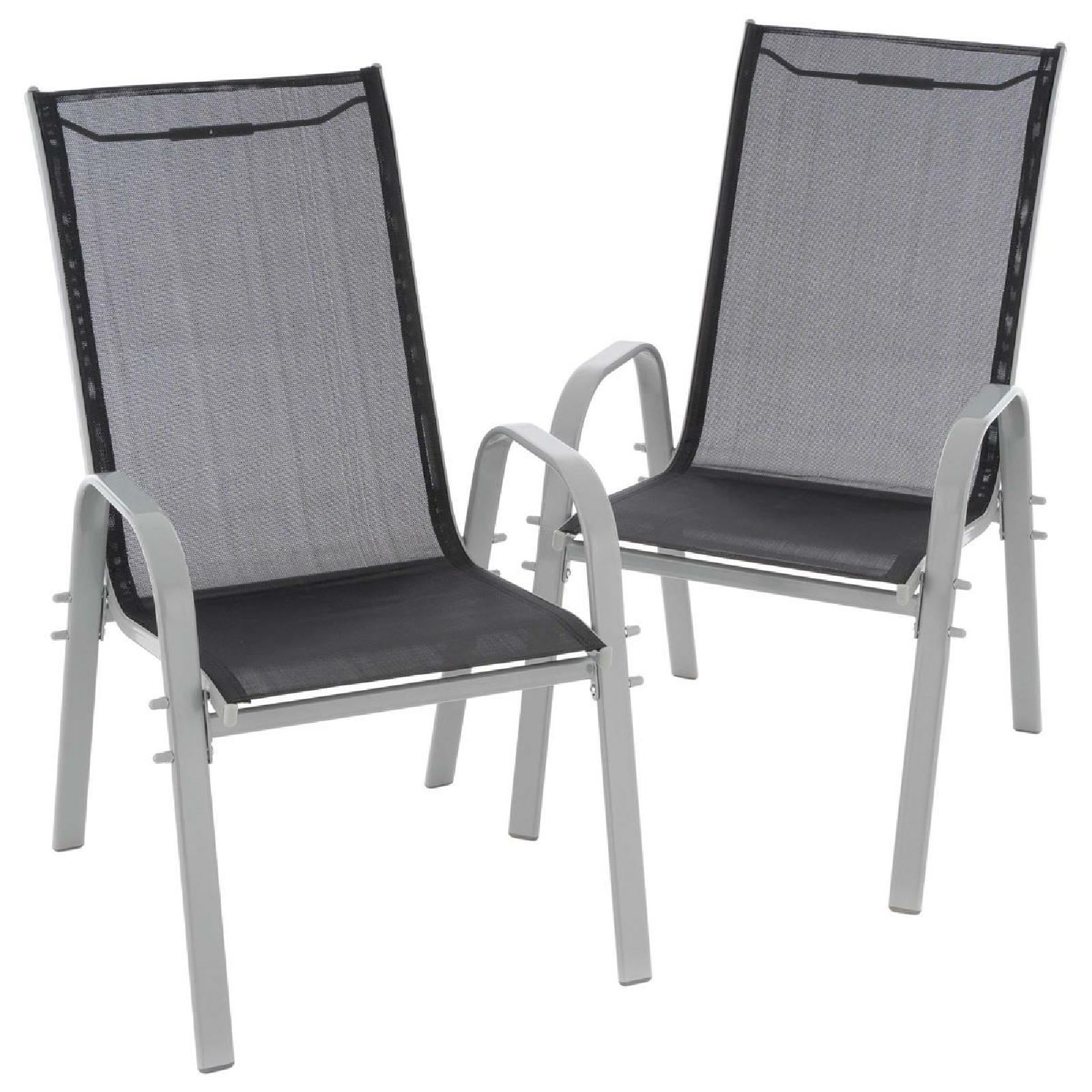 Gartenstuhl VCM "2er Stapelstuhl Gartenstuhl Outdoor Stuhl Garten", schwarz, B:55cm, Obermaterial: 100% Metall MT., Stühle, Gartenstuhl