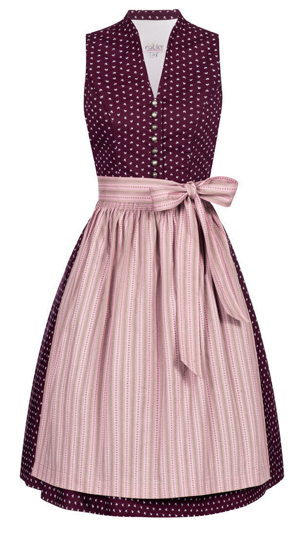 Dirndl NÜBLER "Dirndl midi Rita", Damen, Gr. 40, EURO, rot, Obermaterial: 100% Baumwolle CO., Kleider