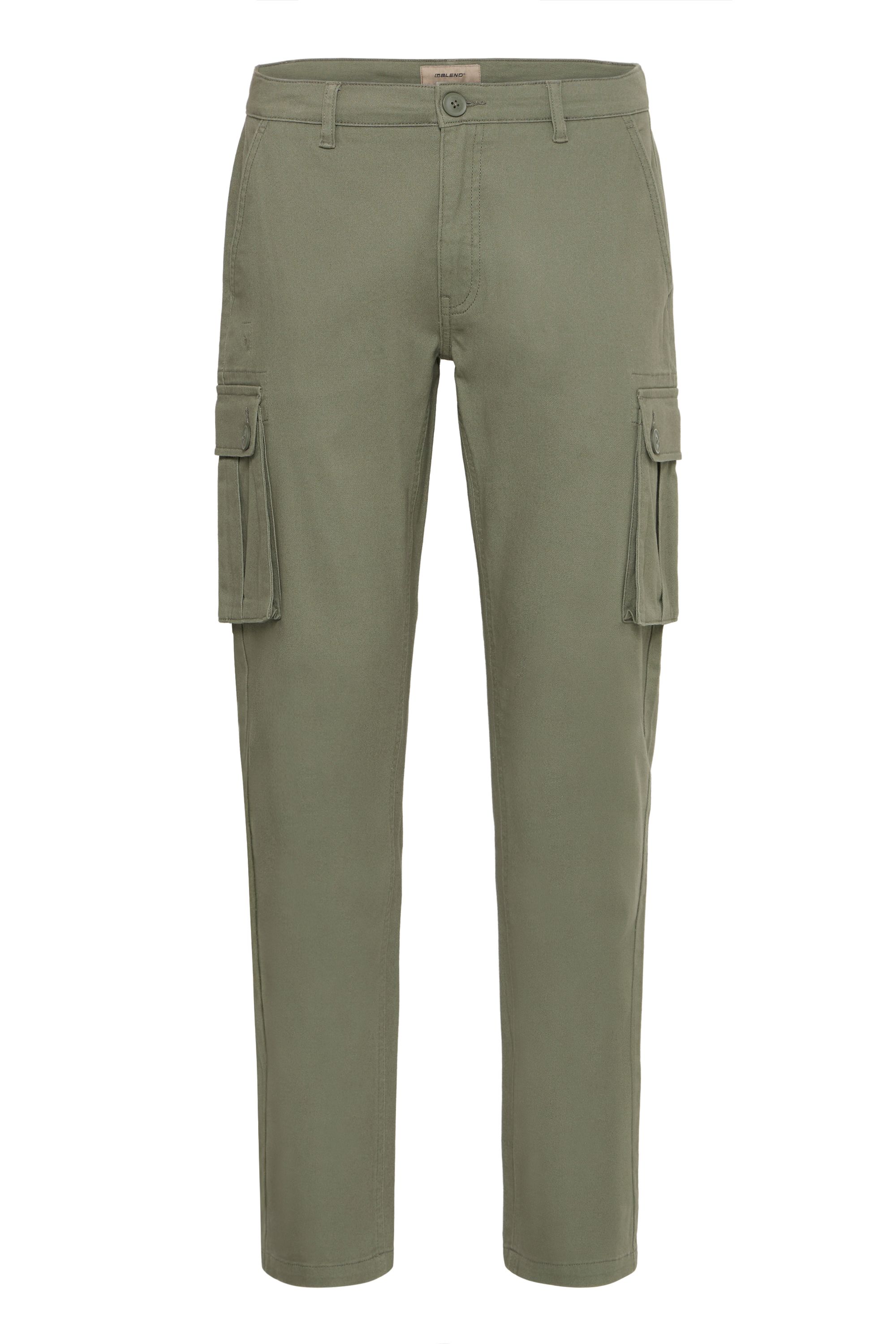 Cargohose BLEND "Cargohose BHKallen", Herren, Gr. 30/32, Länge 32, grün (dusty olive), Obermaterial: 99% Baumwolle CO. 1% Elasthan EL., Hosen Cargohose