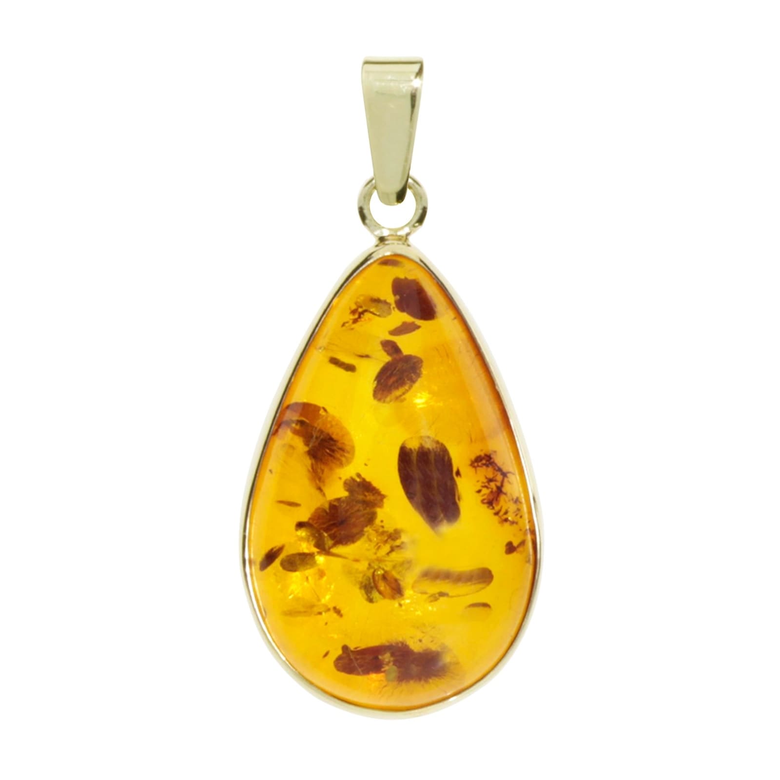 Kettenanhänger OSTSEE-SCHMUCK "- Classic 21x14 mm - Gold 585/000 - Bernstein" Gr. 31, gold (gold 585, goldfarben, gelb), Schmuckanhänger, Damen, Gelbgold 585, Kettenanhänger Image