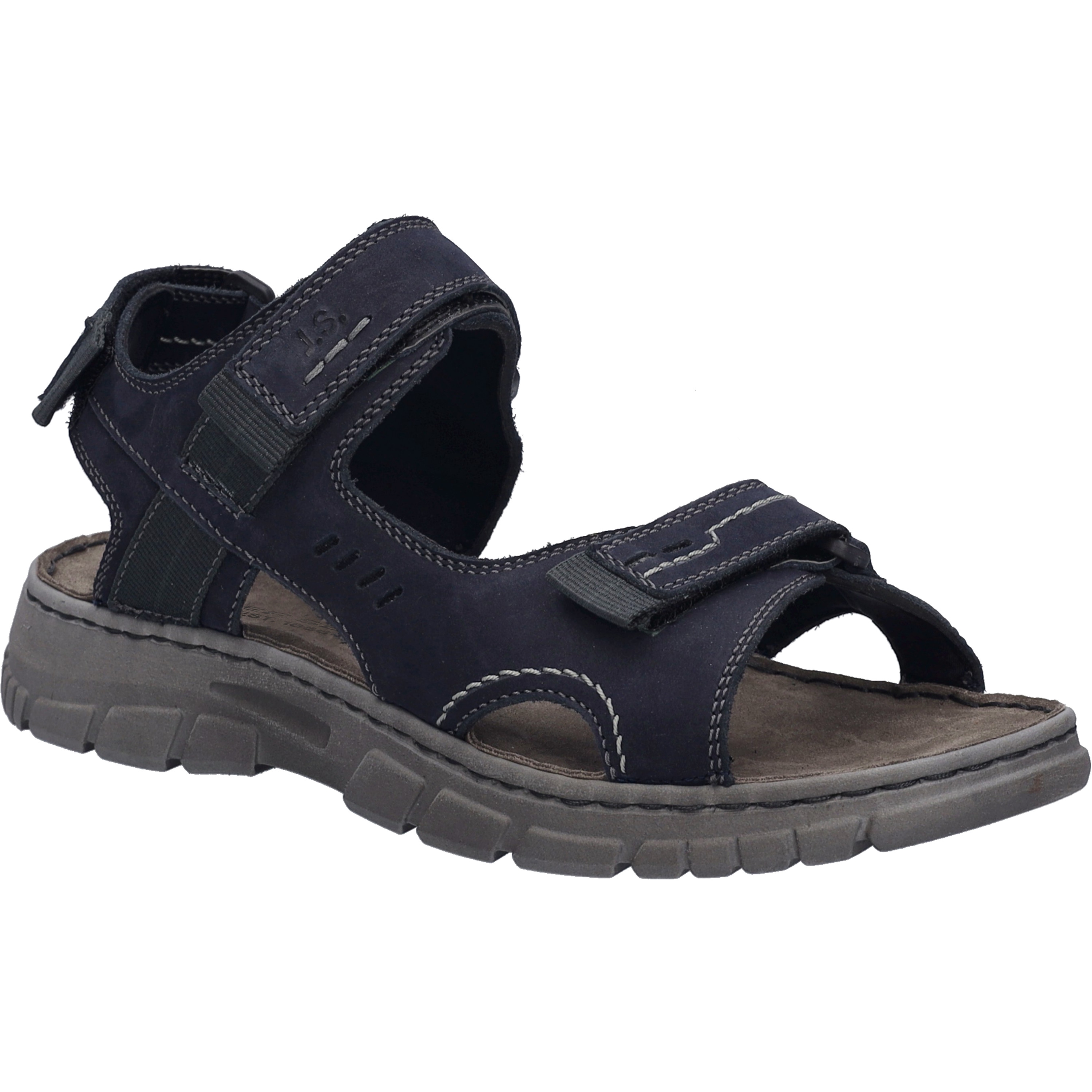 Sandale JOSEF SEIBEL "Brendan 08, indigo-kombi", Herren, Gr. 43, blau (indigo, kombi), Obermaterial: 100% Rindsleder Leather cow., Schuhe Sandale