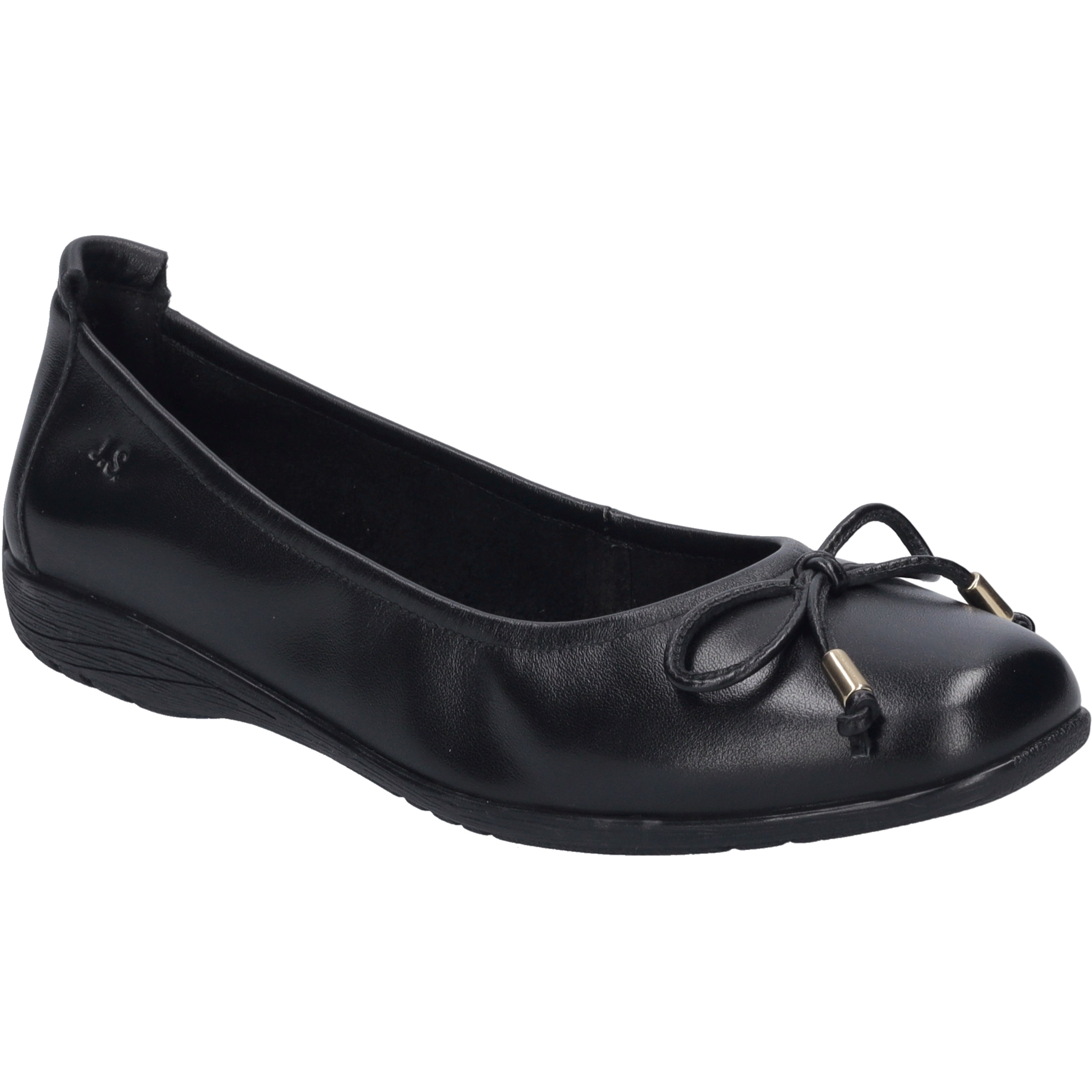 Ballerina JOSEF SEIBEL "Fenja 09, black-black", Damen, Gr. 38, schwarz (schwarz, schwarz), Obermaterial: 100% Rindsleder Leather cow., Schuhe Ballerina