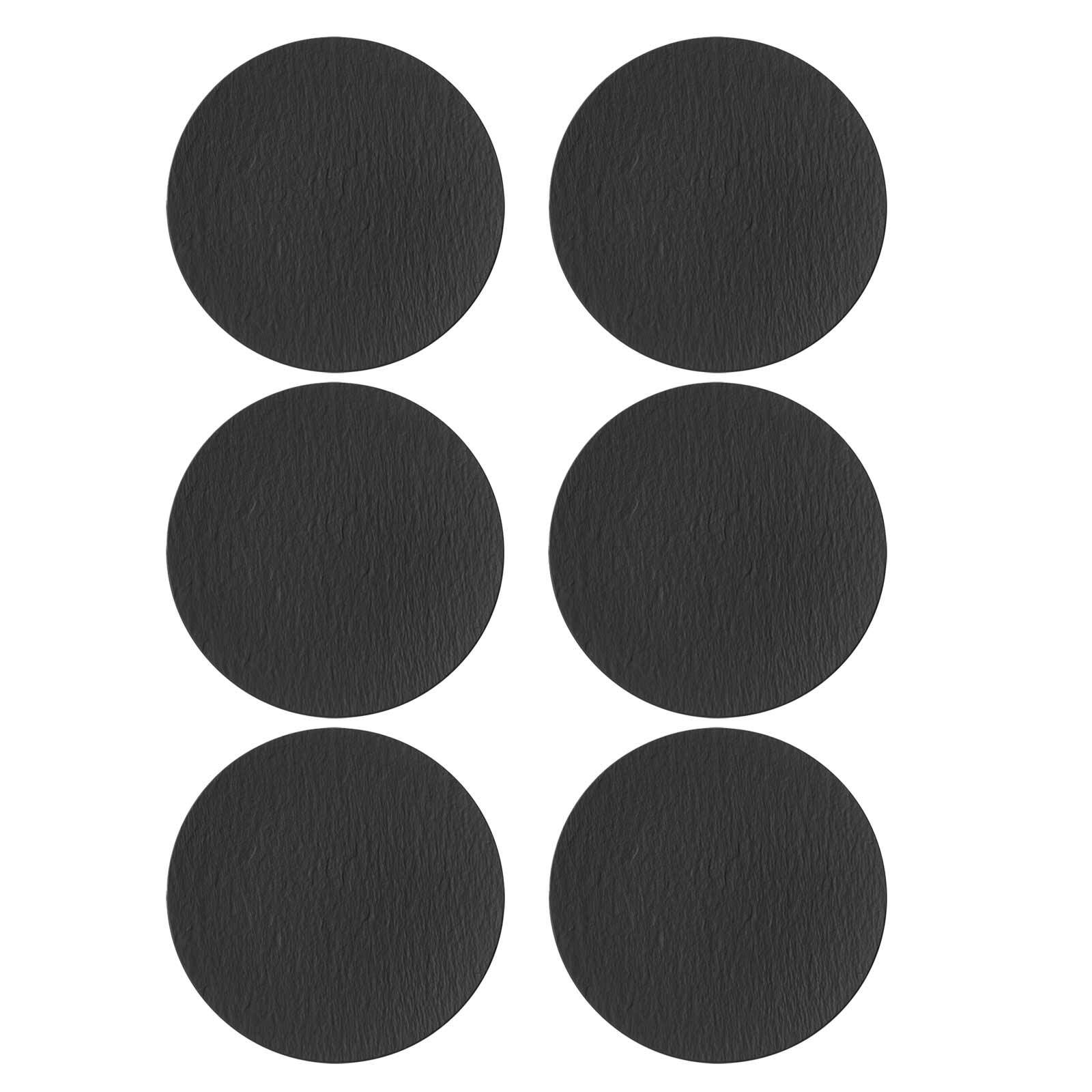 Pizzateller VILLEROY & BOCH "Teller Manufacture Rock ø 32.0 cm 6er Set schwarz", schwarz, Speiseteller