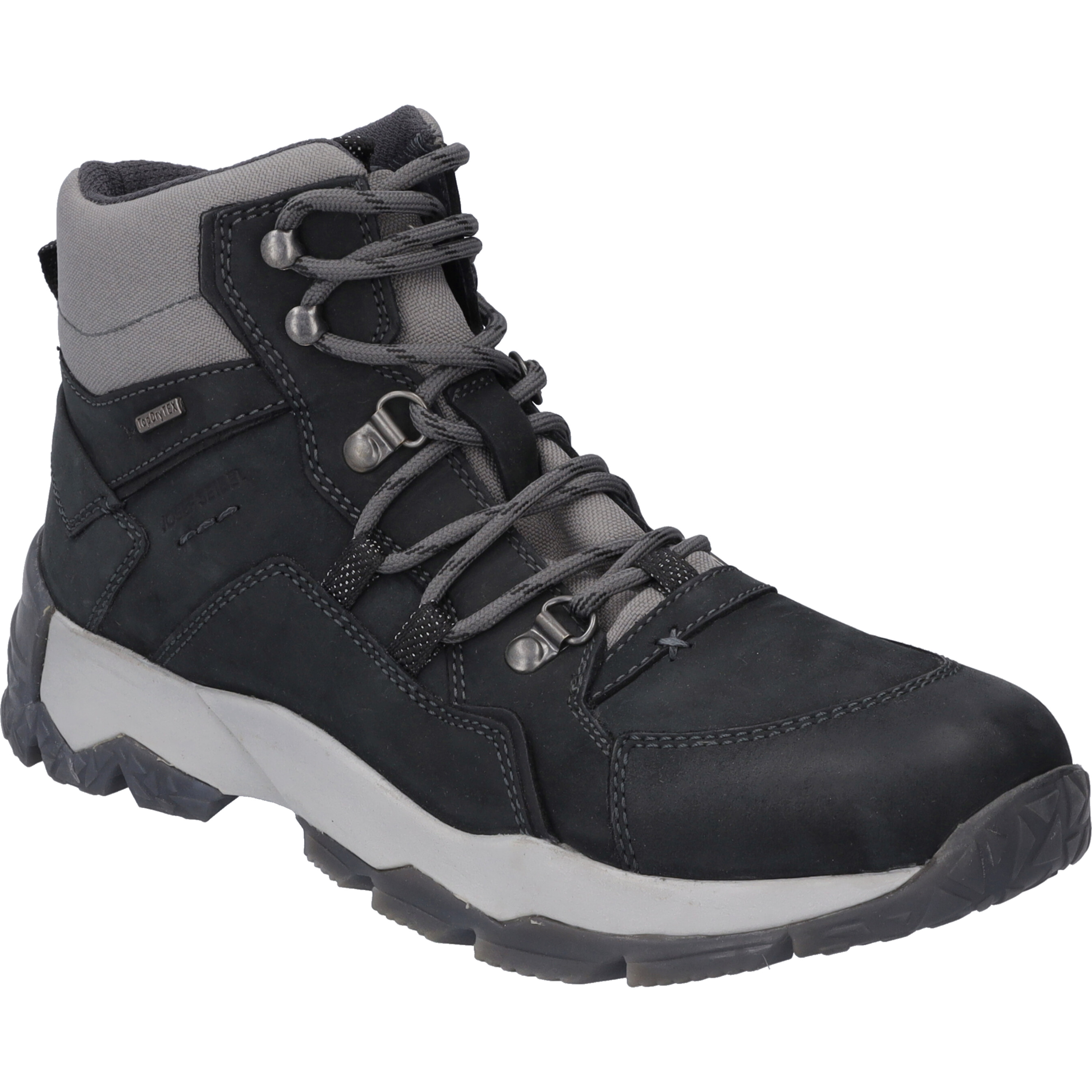 Stiefelette JOSEF SEIBEL "Philipp 50, schwarz-kombi", Herren, Gr. 44, schwarz (schwarz, kombi), Obermaterial: 80% Rindsleder Leather cow. 20% Textilmaterial TEXMAT., Schuhe Stiefelette