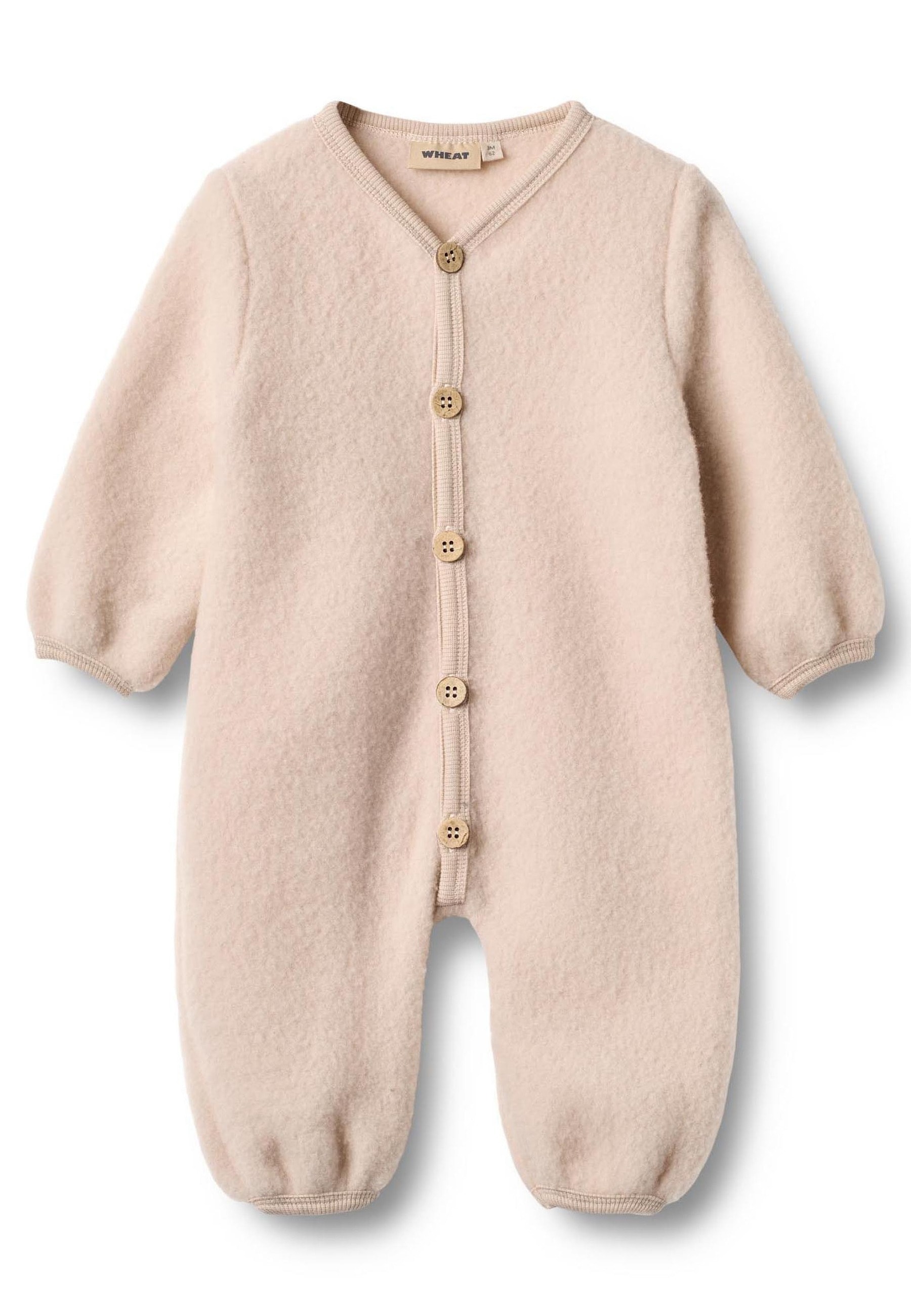 Jumpsuit WHEAT "WHEAT Wol Body Suit Levi", Mädchen, Gr. 62, pale lila, 100% Wolle, unifarben, normal, Overalls Jumpsuit Image