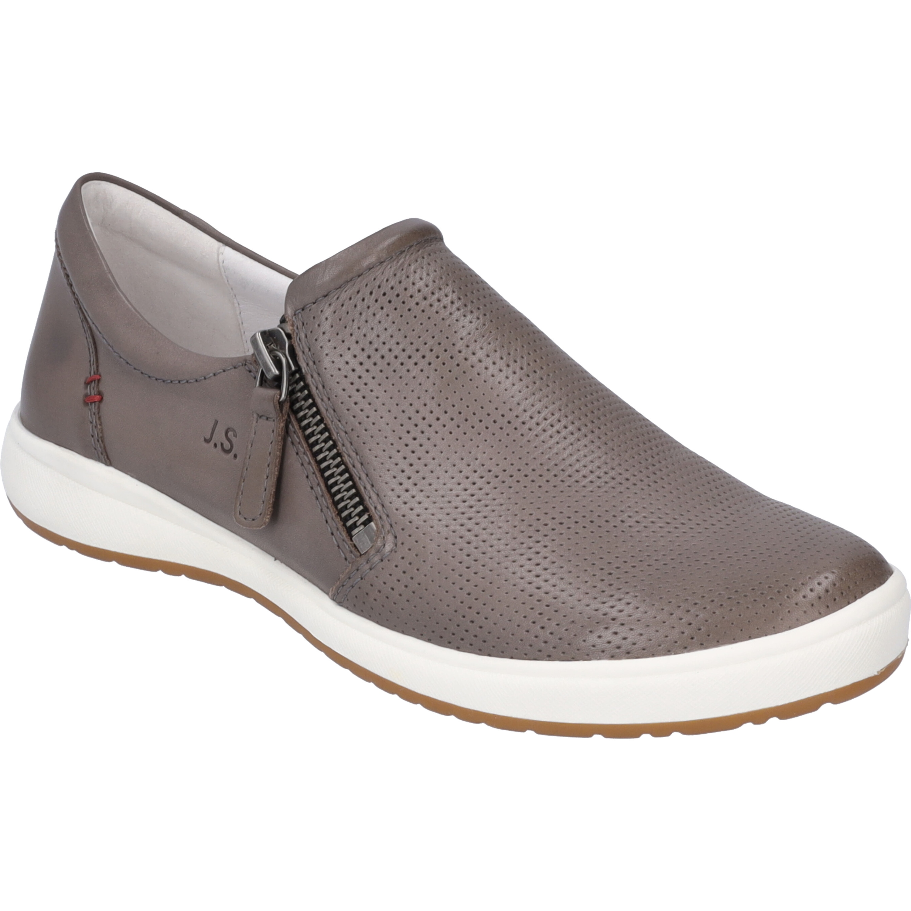 Slipper JOSEF SEIBEL "Caren 22, grau", Damen, Gr. 40, grau, Obermaterial: 100% Rindsleder Leather cow., Schuhe Slipper