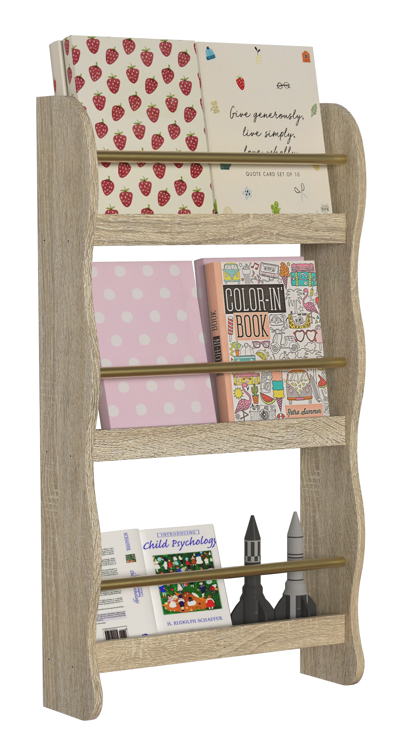 Wandregal VCM "Holz Kinderregal Bücherregal Kinder Regal Kilaro", braun (honig, eiche), Regale, Wandregal