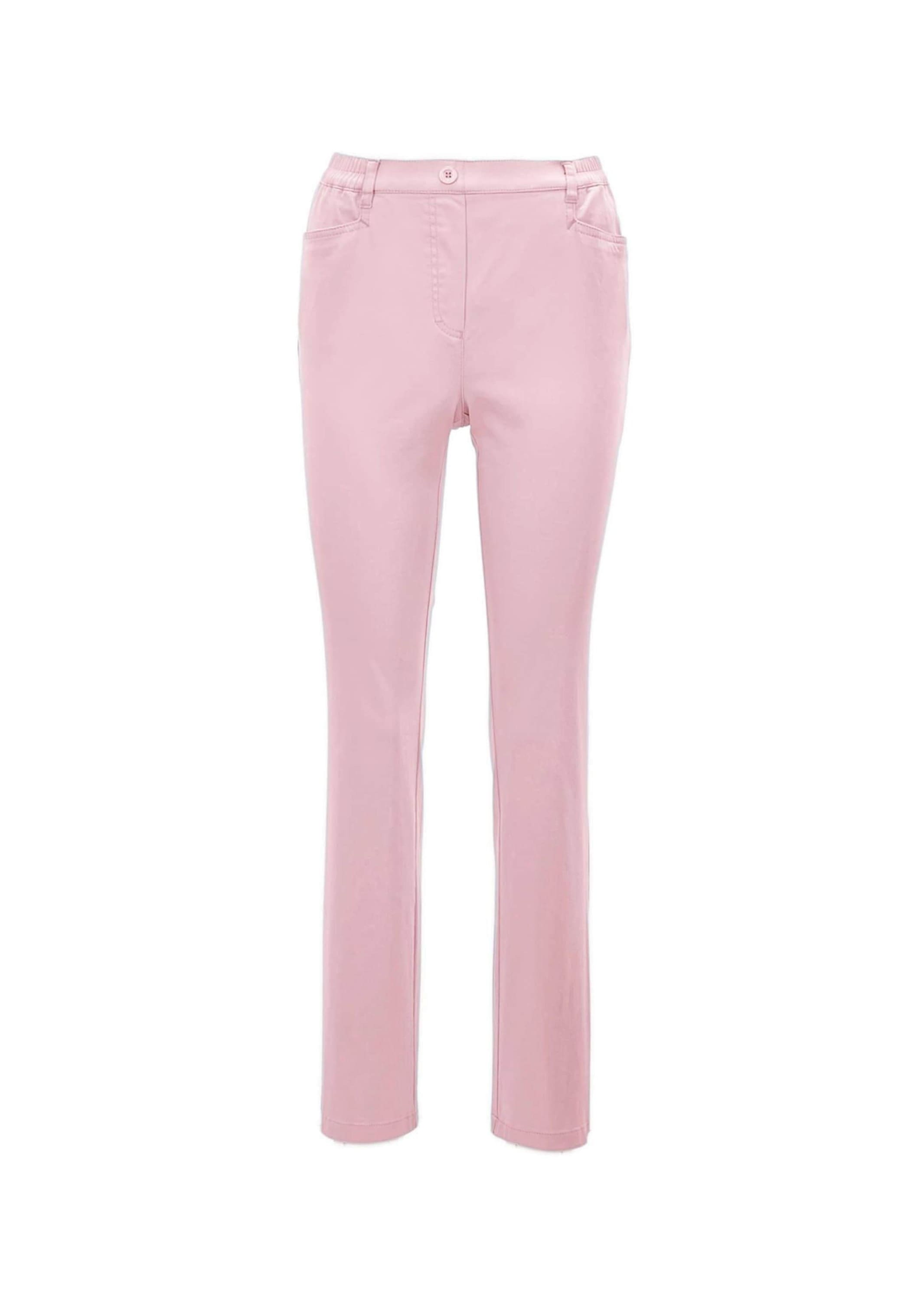 Schlupfhose GOLDNER "Leichte Baumwollschlupfhose MARTHA", Damen, Gr. 52, N-Gr, rosa (geranie), Obermaterial: 98% Baumwolle CO. 2% Elasthan EL., Hosen Schlupfhose