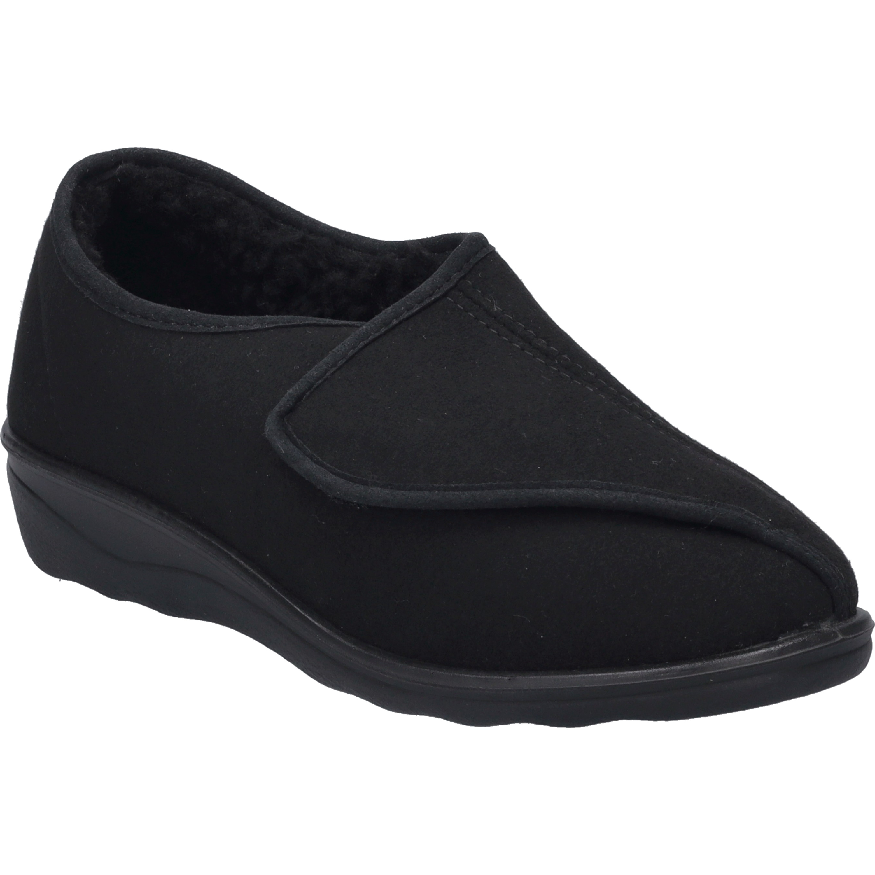 Hausschuh JOSEF SEIBEL "Nice 105, schwarz", Damen, Gr. 38, schwarz, Obermaterial: 100% Textilmaterial TEXMAT., Schuhe Hausschuh