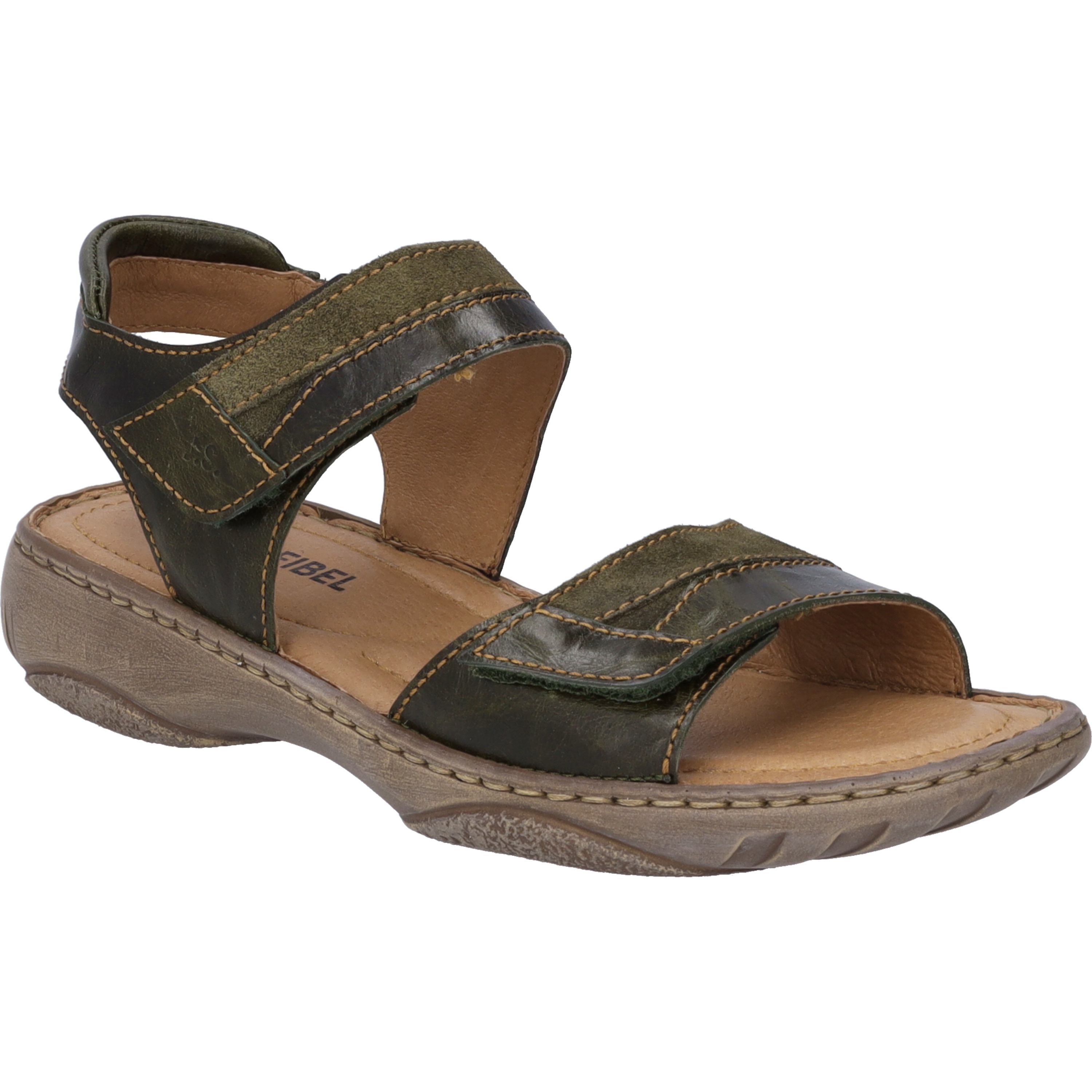 Sandale JOSEF SEIBEL "Debra 19, moos", Damen, Gr. 40, grün (moos), Obermaterial: 100% Rindsleder Leather cow., Schuhe Sandale