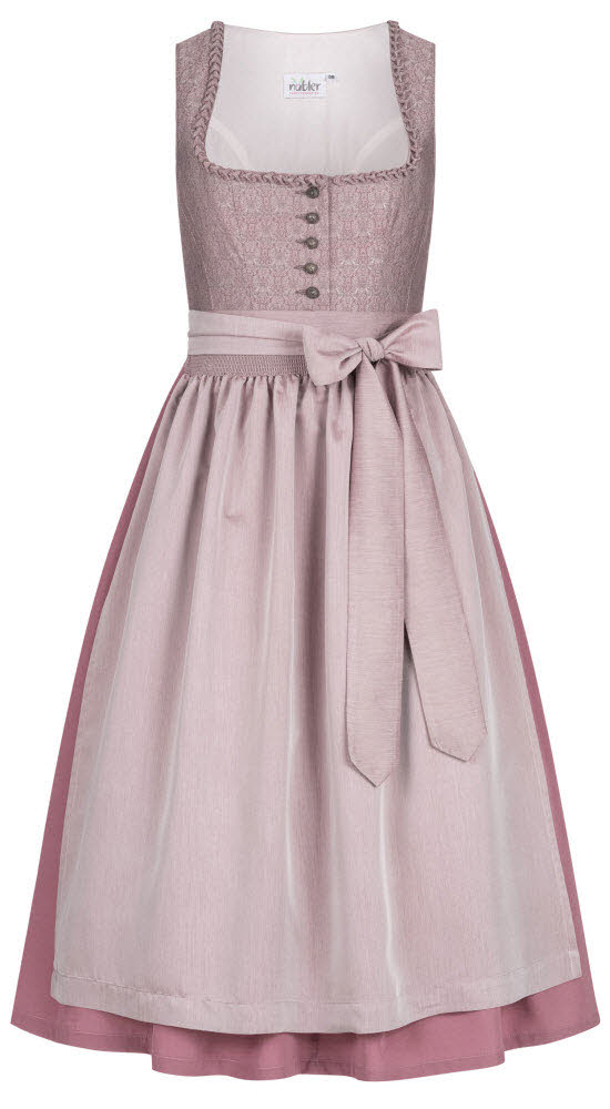 Dirndl NÜBLER "Dirndl lang Adele", Damen, Gr. 48, EURO, rosa, Obermaterial: 100% Polyester PES., Kleider