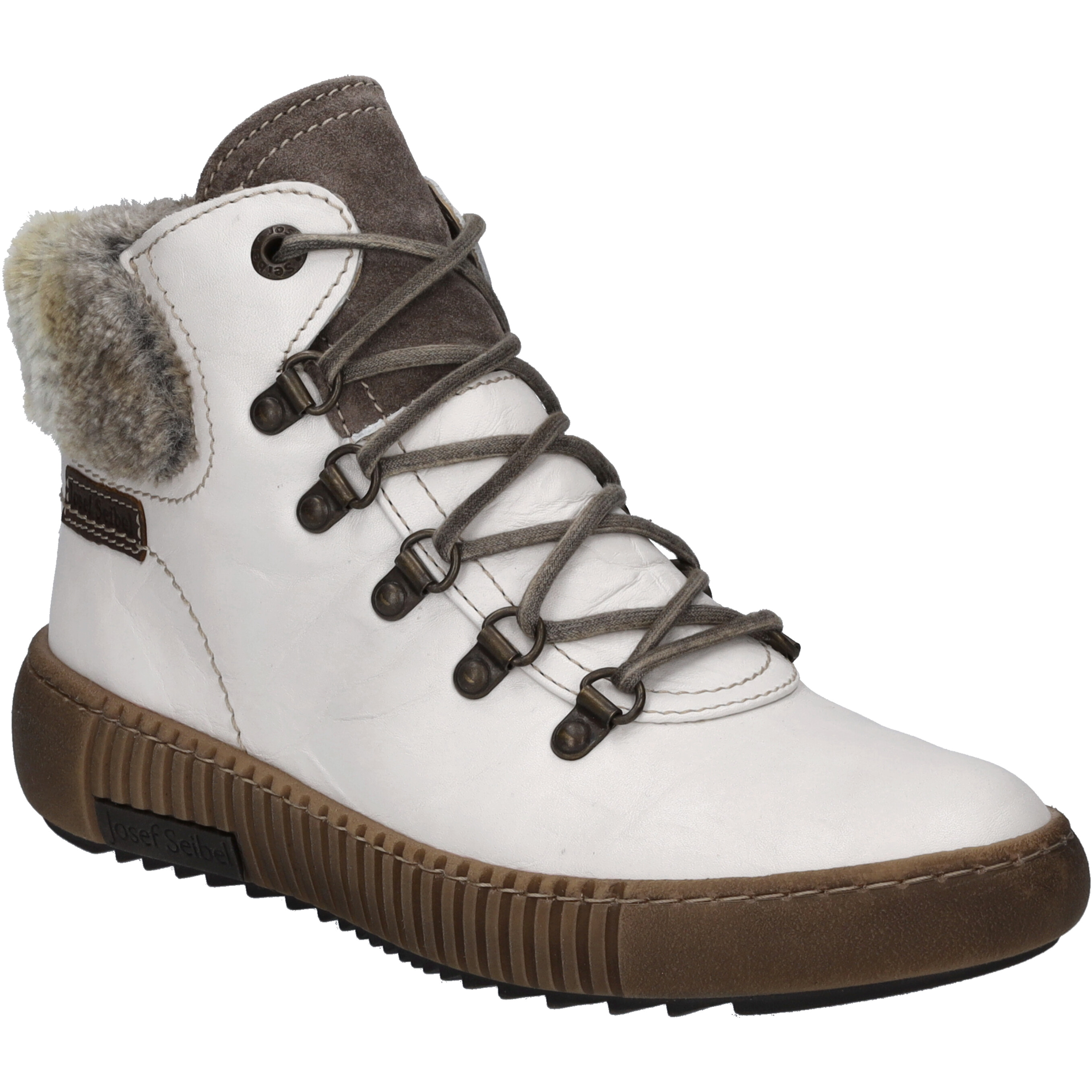 Stiefelette JOSEF SEIBEL "Maren 17, weiss-kombi", Damen, Gr. 41, weiß (weiß, kombi), Obermaterial: 80% Rindsleder Leather cow. 20% Textilmaterial TEXMAT., Schuhe Stiefelette