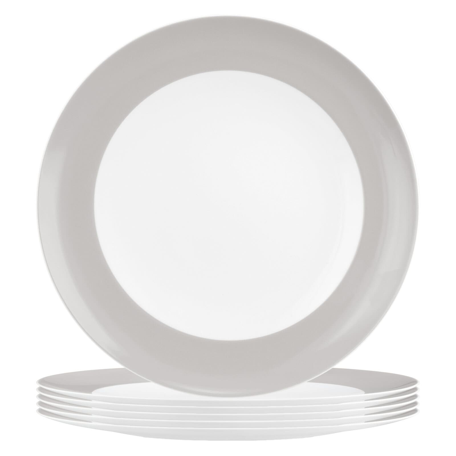 Speiseteller SELTMANN WEIDEN "Speiseteller Liberty Pure Colors ø 27 cm 6er Set", grau (new grau), L:27,3cm, Speiseteller, Speiseteller