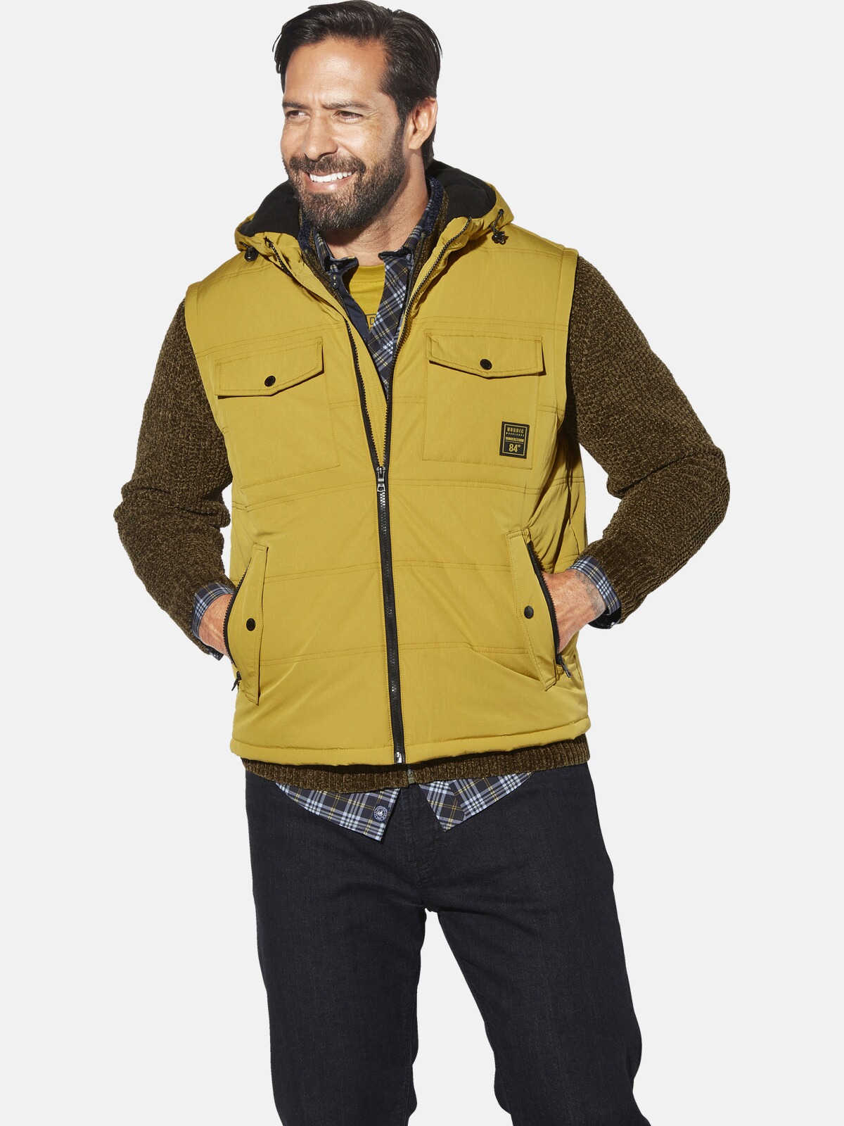 Steppweste JAN VANDERSTORM "Outdoorweste FJORDHEIM", Herren, Gr. 54, grün (oliv), Obermaterial: 55% Polyamid ECONYL PA ECONYL. 45% Polyester COOLMAX PES(Coolmax)., Westen Steppweste