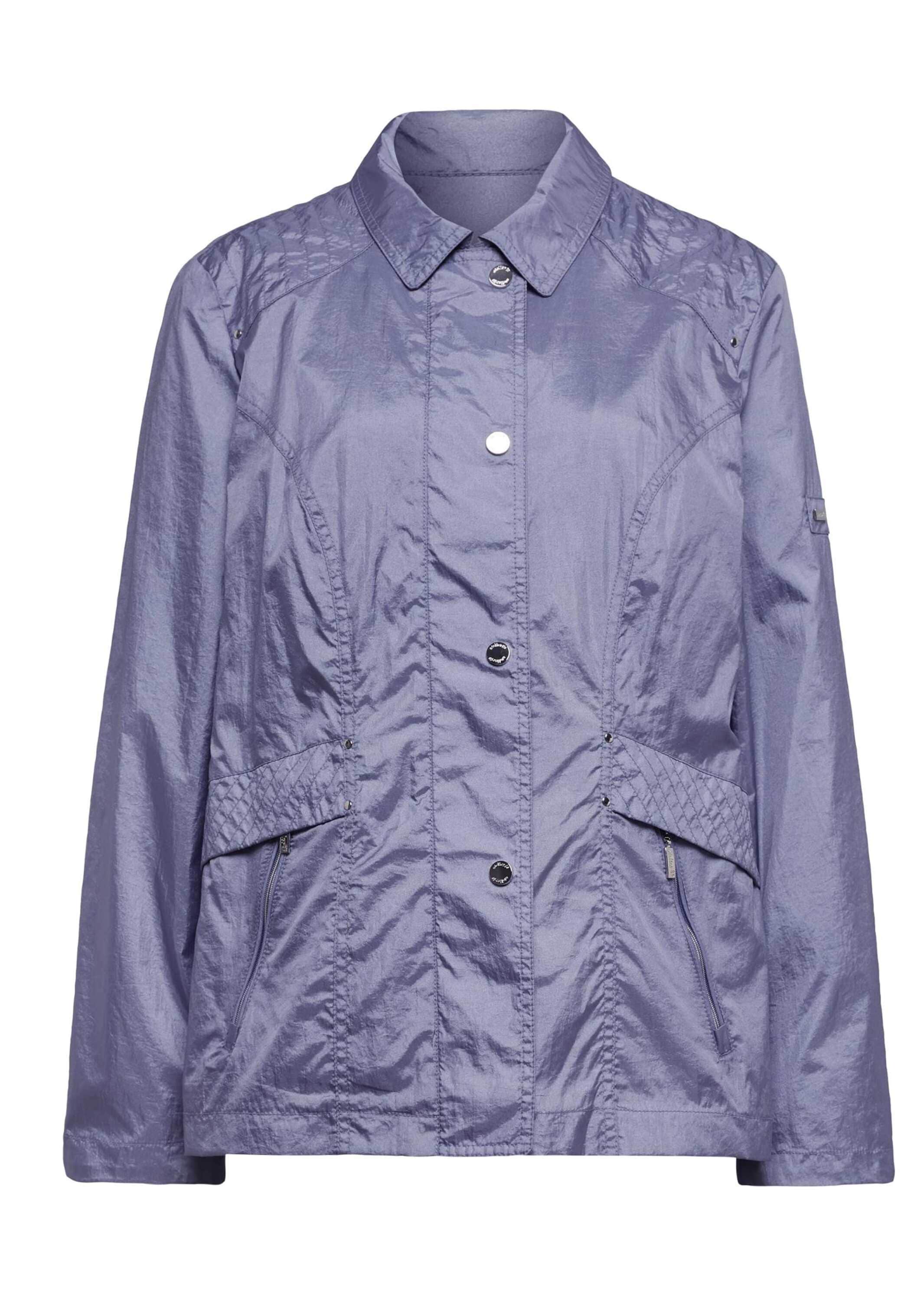 Kurzjacke GOLDNER "Kurzgröße Freizeitjacke mit Steppdetails", Damen, Gr. 22, blau (rauchblau), Obermaterial: 100% Polyamid PA., normal, Sonstiges, Jacken Kurzjacke, Ohne Image