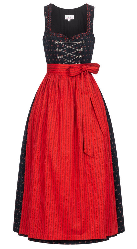 Dirndl NÜBLER "Dirndl lang Thea", Damen, Gr. 54, EURO, schwarz, Obermaterial: 100% Baumwolle CO., Kleider