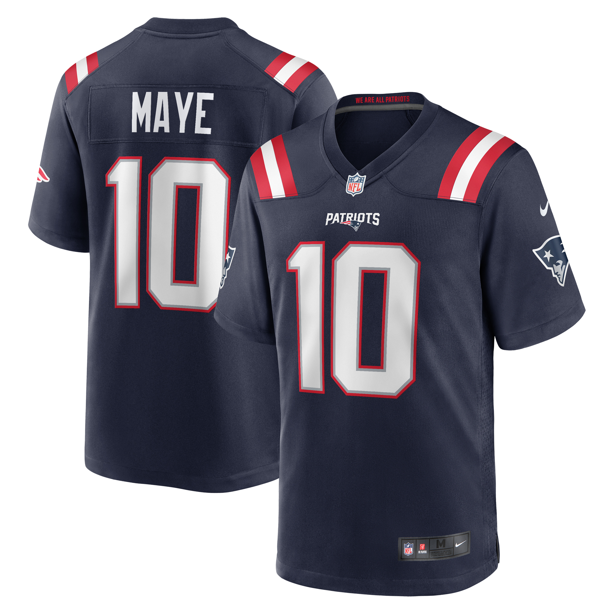 Nike Herren-Spielertrikot von Drake Maye in Marineblau, New England Patriots Image