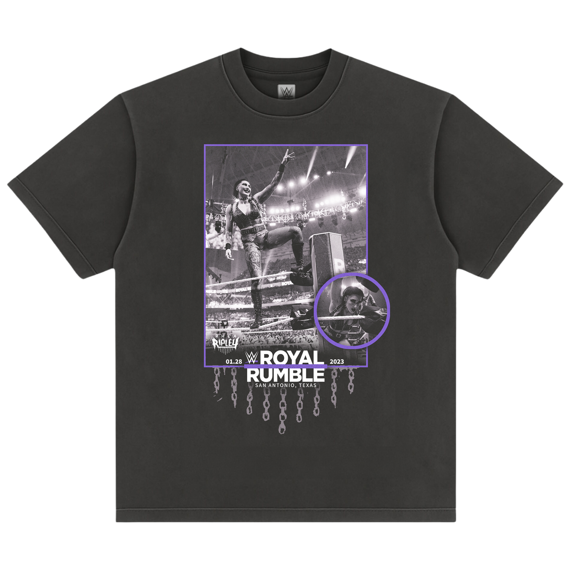 Schwarzes Rhea Ripley Royal Rumble 2023 Boxy T-Shirt für Herren Image