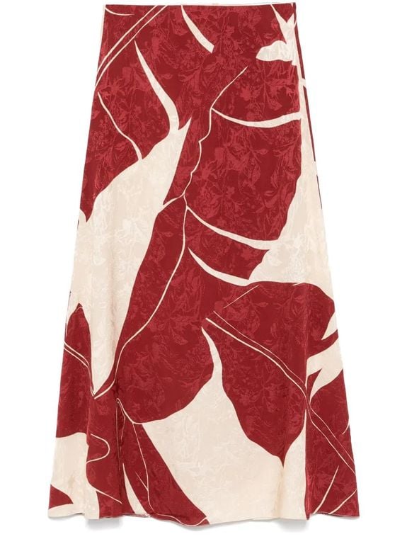 Thoughtful Tecniques Midi Skirt - Red - Johanna Ortiz Skirts