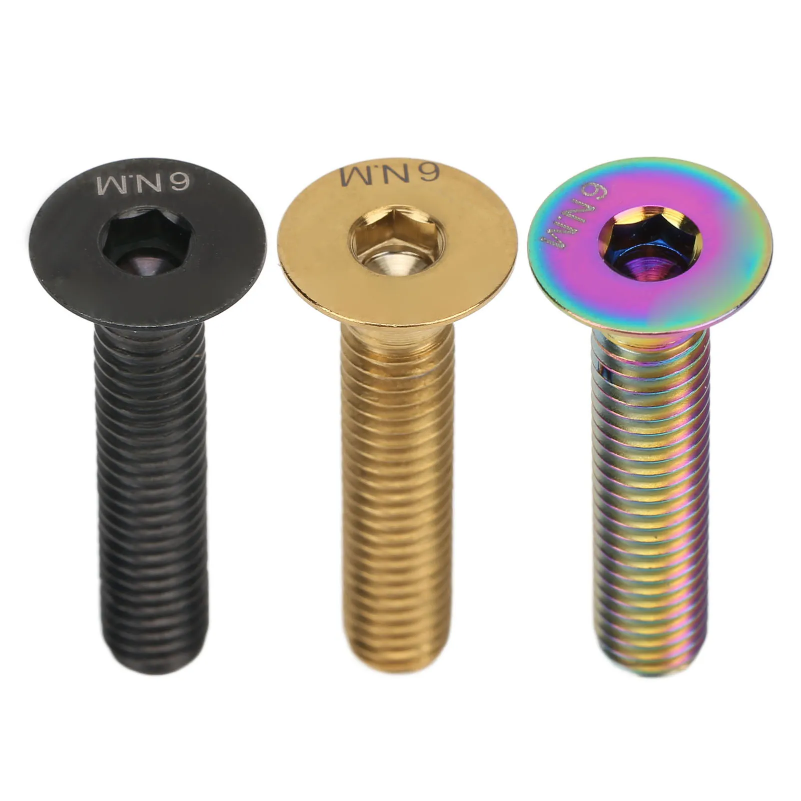 Bullone di fissaggio del tappo superiore dello stelo della cuffia Lega di titanio M6x30mm Vite del bullone dello stelo della bici a testa piatta per accessorio di riparazione bici