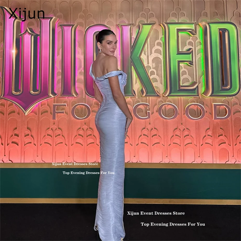 Xijun Baby Blue Mermaid Abendkleider, schulterfrei, plissiert, formelle Ballkleider, Promi-Maxi-Abschlussballkleider 2026, individuell Image