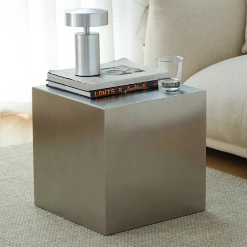 Couchtische aus Edelstahl, quadratisch, Designer, kreativer Luxus-Teetisch, modernes Marokko, Wohnzimmer-Couchtisch, Schlafzimmermöbel