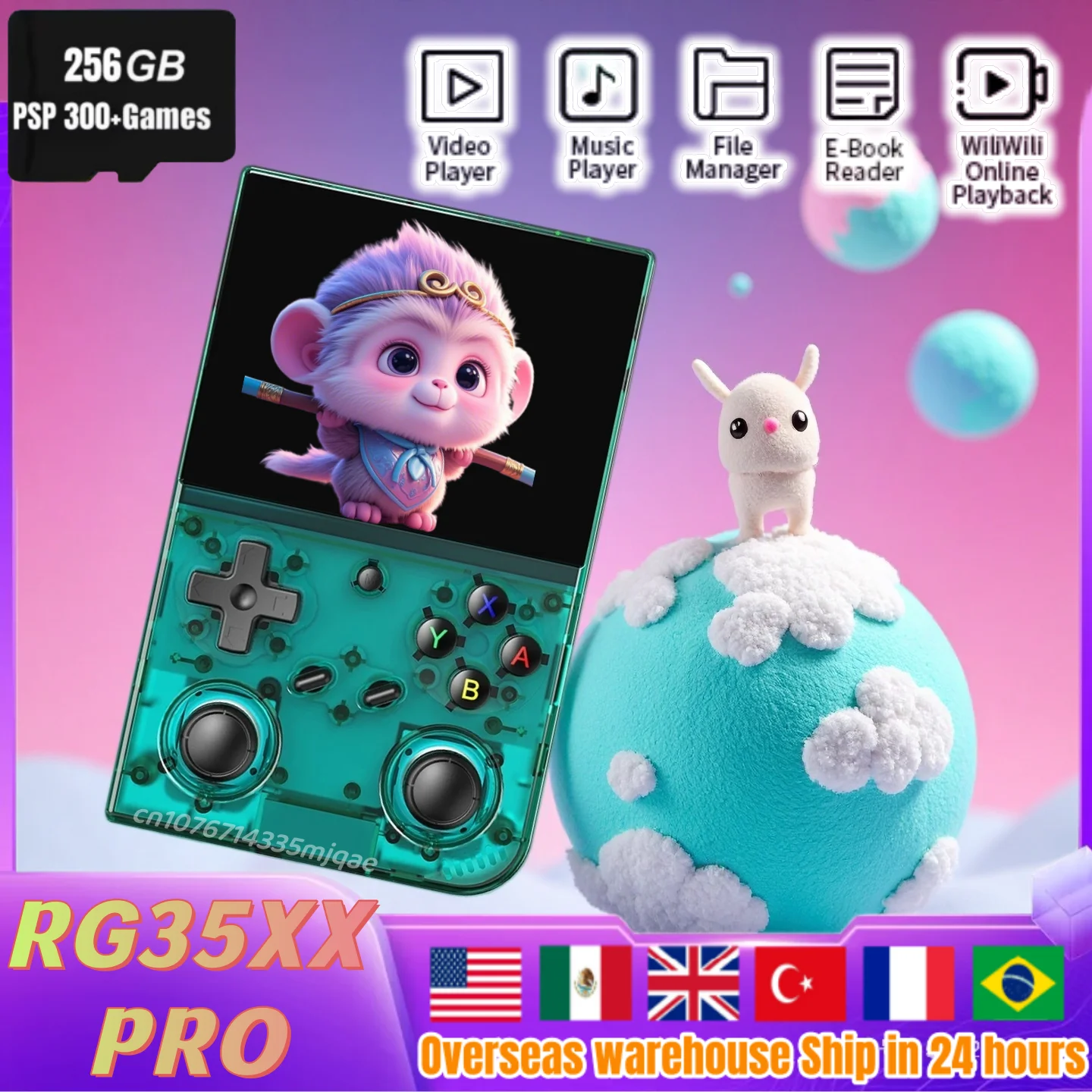 RG35XX Pro Handheld-Spielkonsolen Retro-Gaming 64GB Karte 4353 Videospiele Tragbare Arcade-Konsole Unterstützt 30+ Emulatoren WLAN Bluetooth Image