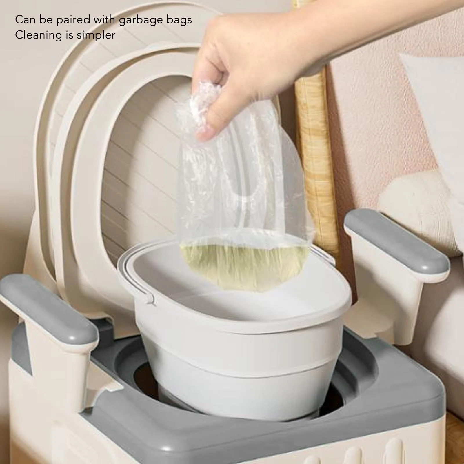 Nachttisch-Toilette, Umstandstoilette, faltbar, Nachttisch-Toilette, sturzsicher, tragbare Toilette, Nachttisch-Toilettenstuhl für Erwachsene