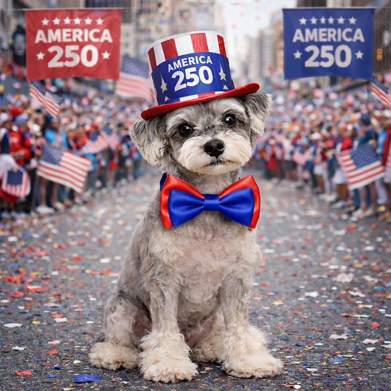 Handmade Puppy Dog Cat Hair Bows for 4th of July Dog Bows US Flag Durable Rubber Bands Bows Red Blue White Pet Hair Accessories Pet Supplies