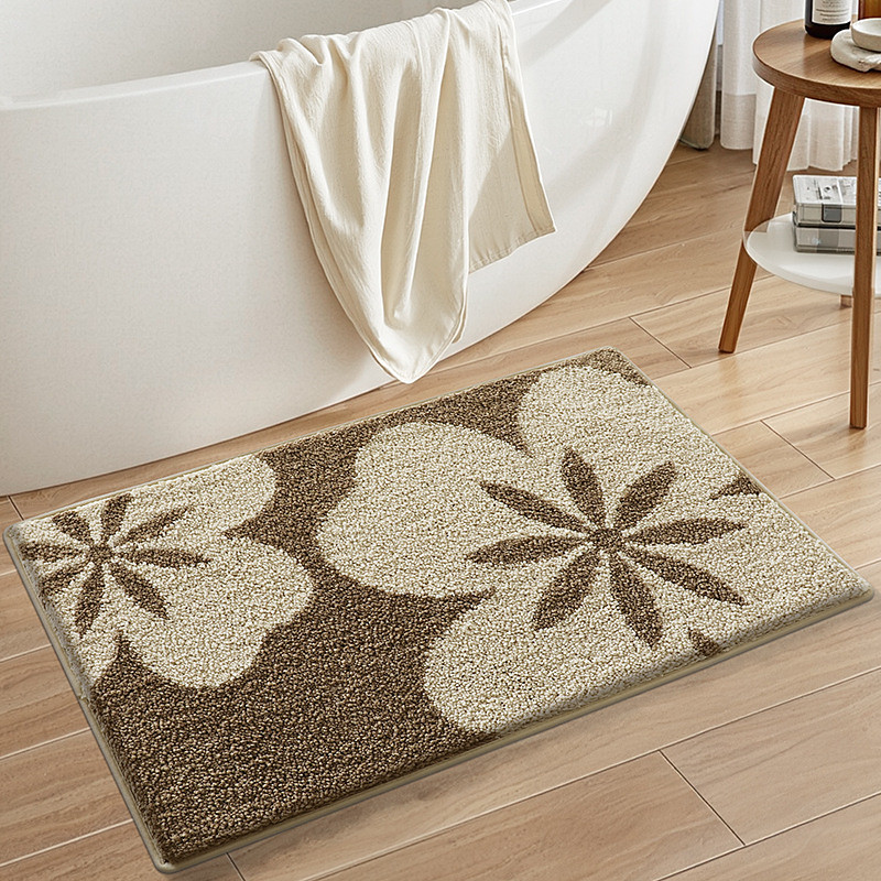 Bathroom Mat Absorbent Non Slip Bath Rug Minimalist Toilet Door Floor Mat Thick Soft Carpet for Sink Shower Bathroom Use