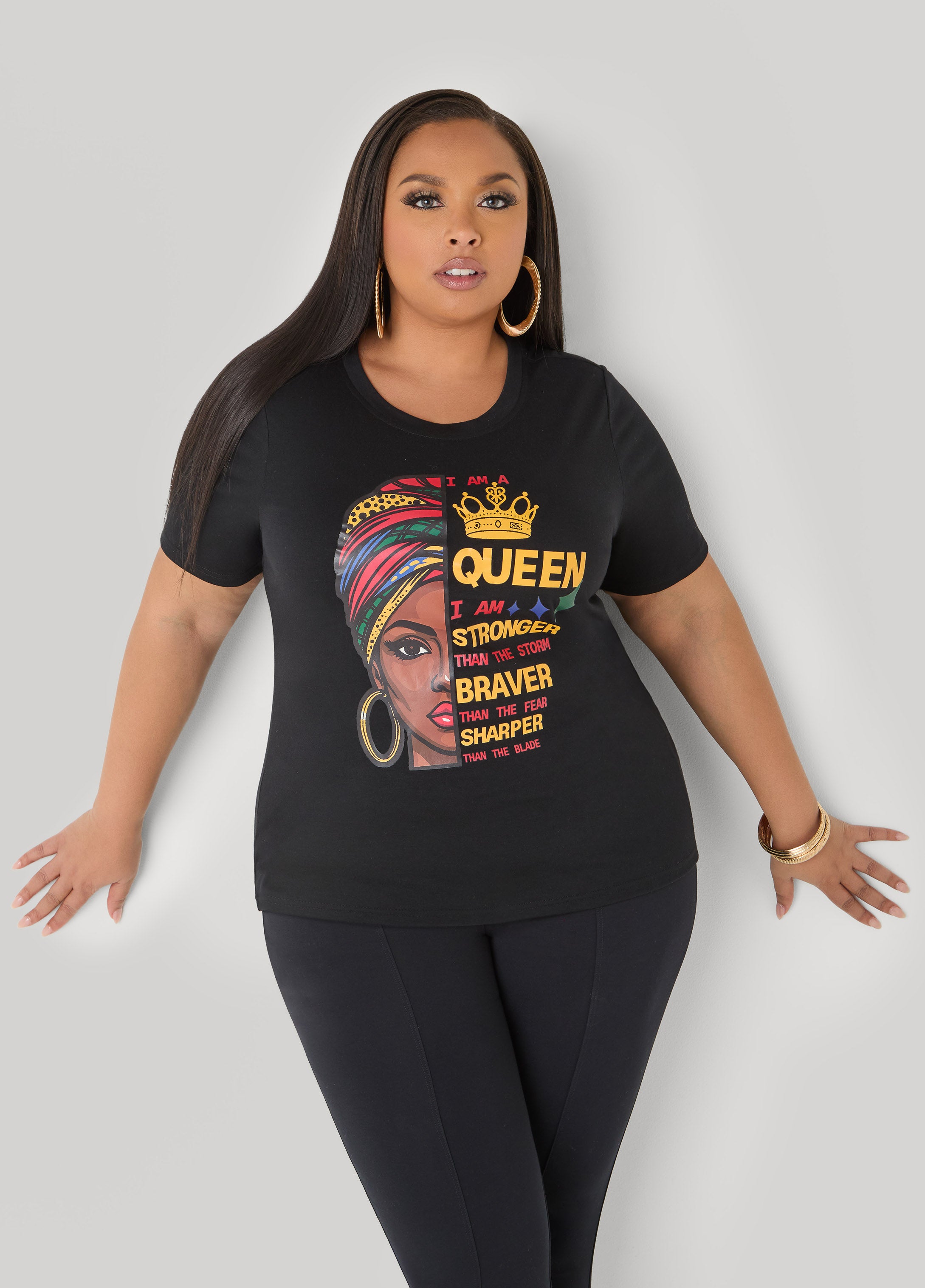 Plus Size I Am A Queen Graphic Tee