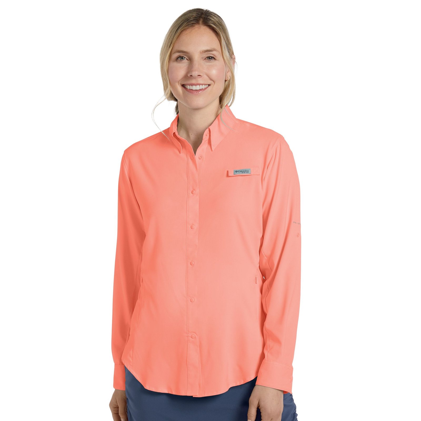 Columbia Women's Tamiami II Long-Sleeve Shirt (Size XXL) Tiki Pink, Polyester