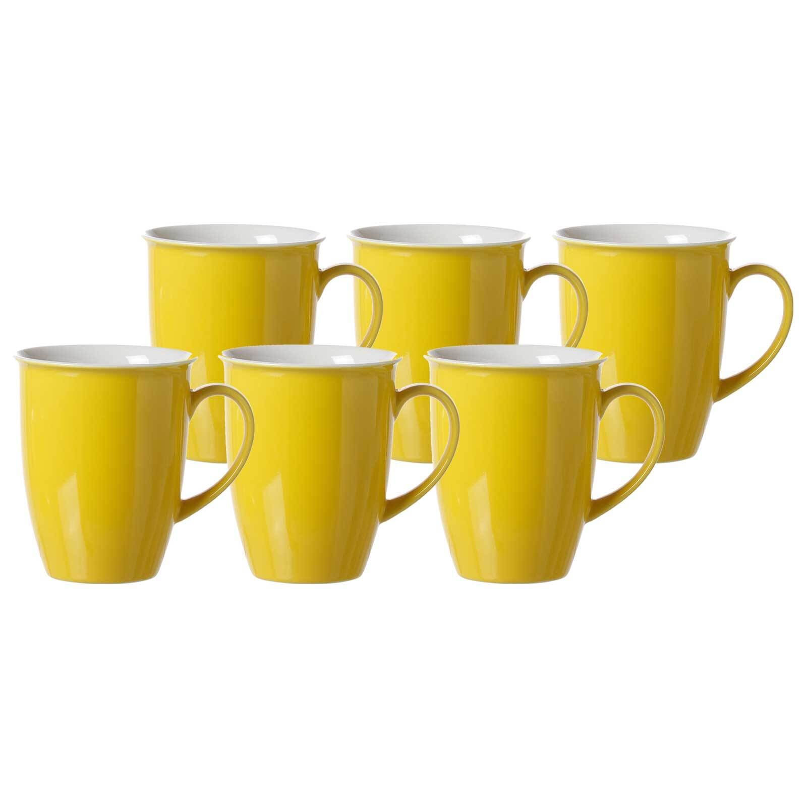 Becher RITZENHOFF & BREKER "Kaffeebecher Doppio 320 ml 6er Set", gelb, 6 tlg., Porzellan, Trinkgefäße, Becher