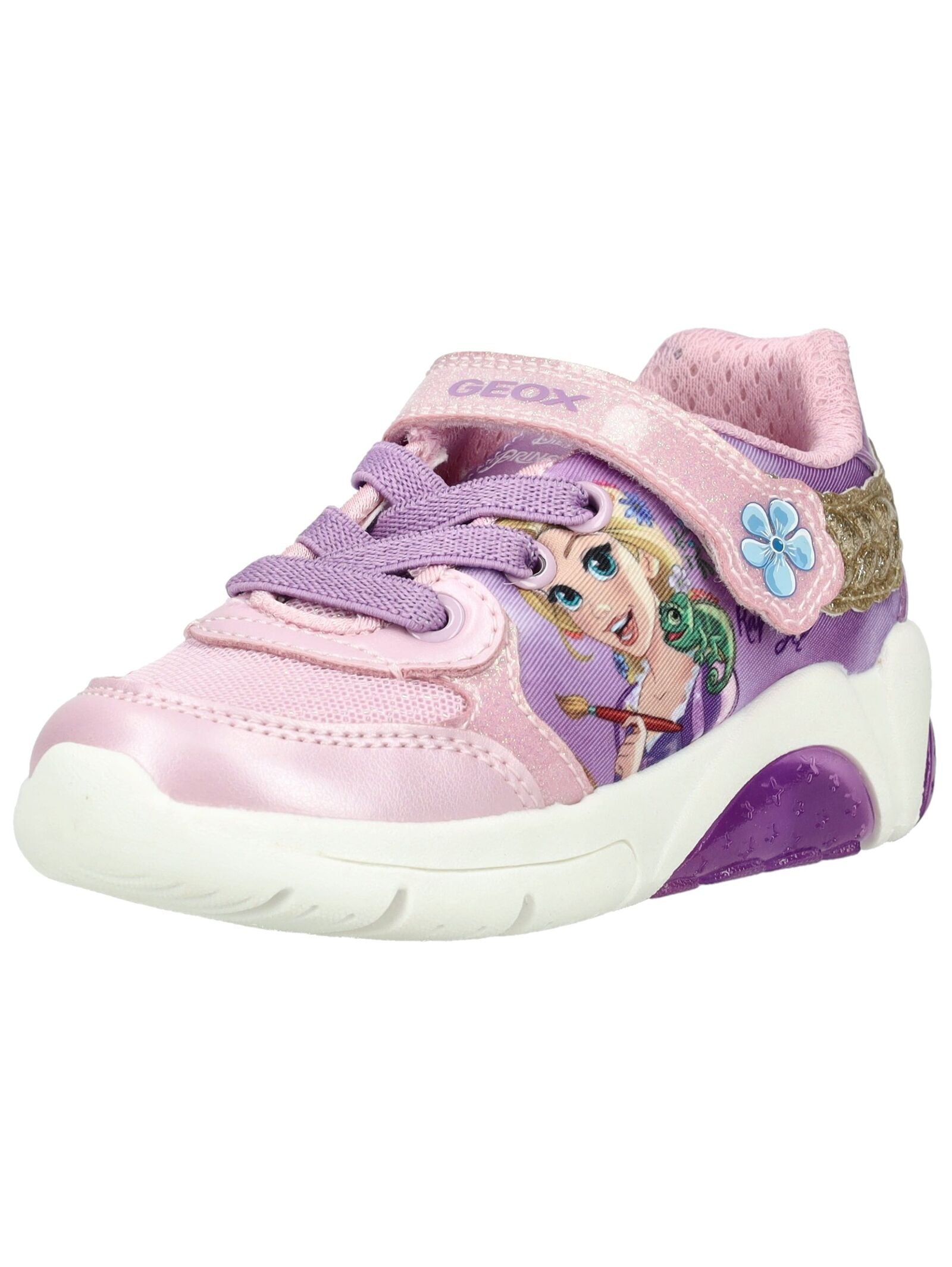 Sneaker GEOX "Geox Sneaker Lederimitat/Textil", Damen, Gr. 28, pink, violett, Schuhe Sneaker