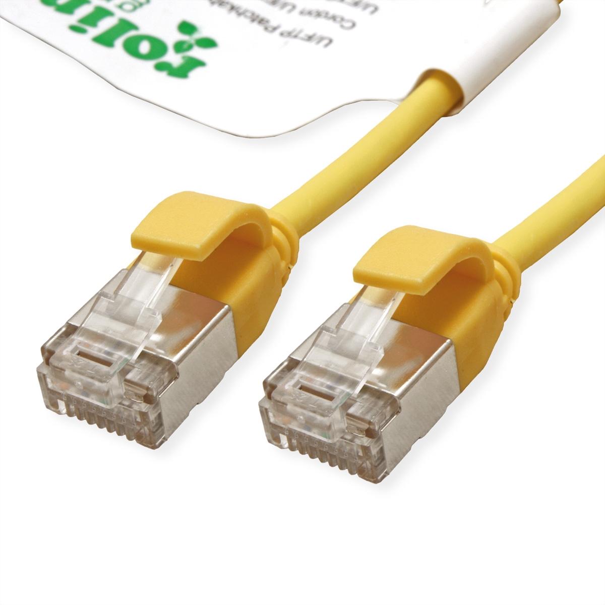 ROLINE GREEN U/FTP Patchkabel Cat.6A (Class EA), LSOH, slim, gelb, 0,15 m Image