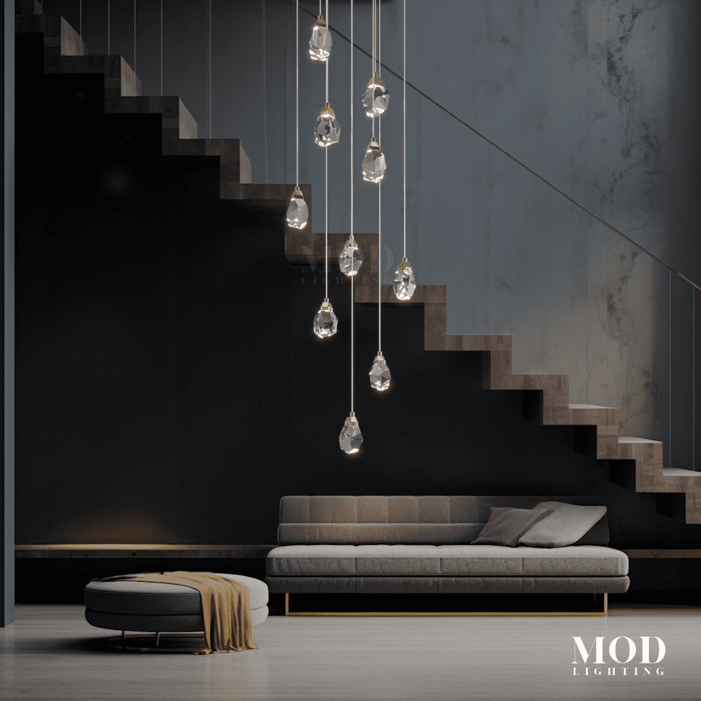 Hailstone | Luxury Crystal Chandelier | Gold / 46 Stones / Cool White (6000k) | MOD LIGHTING