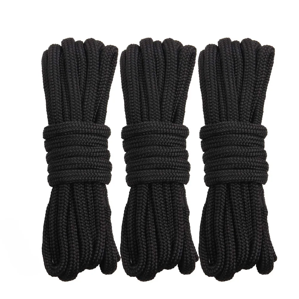 1pc/3pcs schwarz Doppel geflecht Nylon Dockline Dock Line Fest macher Boot Seil Verankerung Docking Seil Länge 16,5 Fuß 25 Fuß 50 Fuß Image