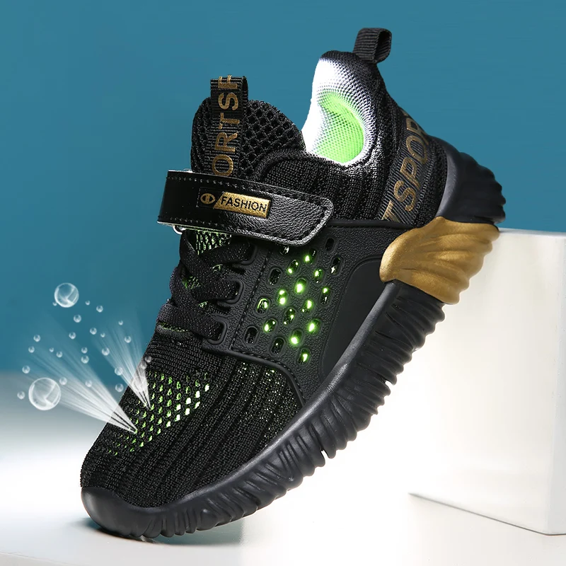 Kinder-Sneaker für Jungen, atmungsaktive Mesh-Laufschuhe, Sportschuhe für Kinder, Mädchen, flache Freizeitschuhe, bequeme Wanderschuhe