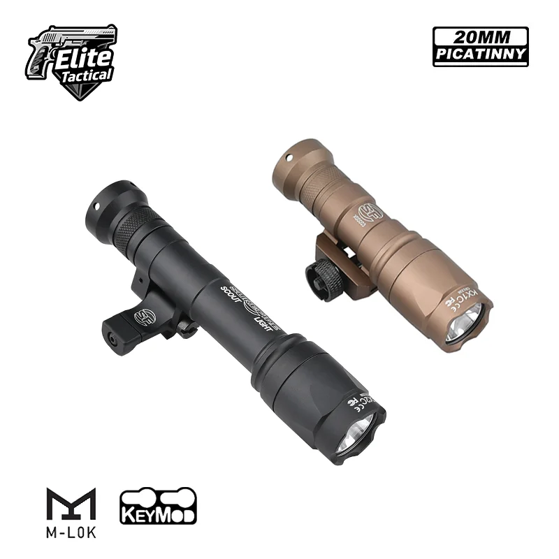 Surefir M300A M600C M640U Taschenlampe mit Knopf-Endkappe, geeignet für M-LOK KEY-MOD 20mm Schiene, Jagd, Taktik, Luftgewehr Image