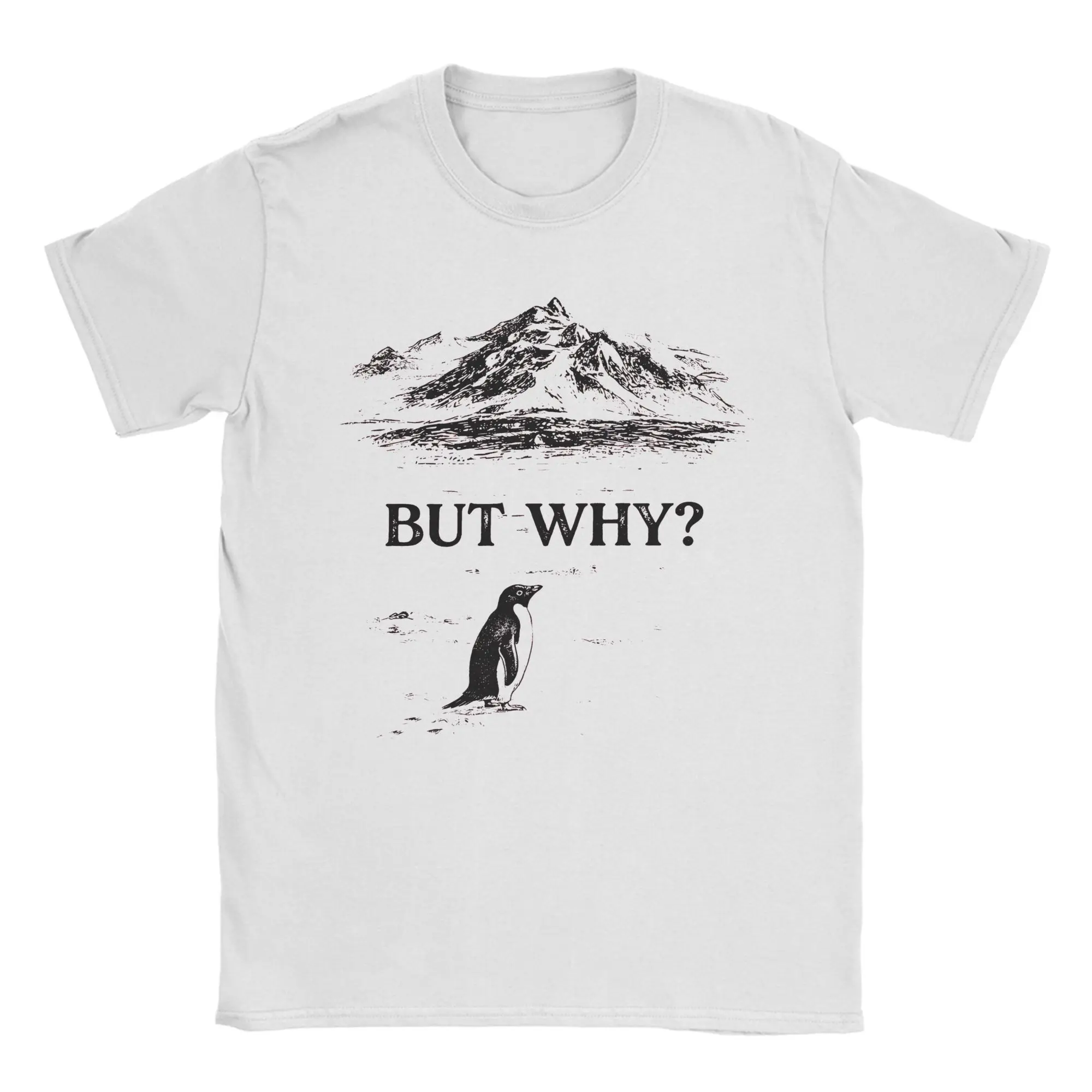 But Why Nihilist Penguin T-Shirt aus 100 % Baumwolle für Herren, Sommer-Vintage-T-Shirts, Rundhalsausschnitt, Harajuku-T-Shirts, große Größen, Musterkleidung