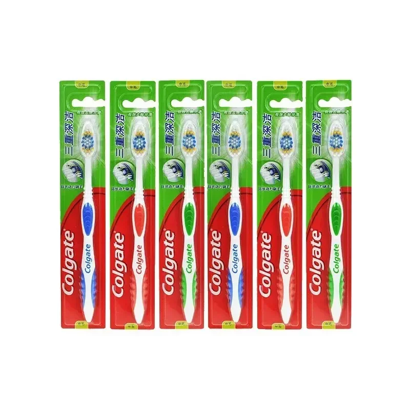 Colgate Erwachsenen-Zahnbürste mit Weichen Feinen Borsten Zahnfleischpflege Tragbar für Reisen Zuhause Studenten & Gäste Familienpackung Image