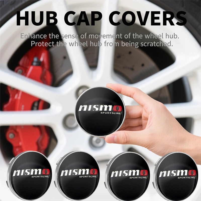 4 Stück 6cm Auto-Radnabenkappen-Emblem-Aufkleber für Nismo Nissan Tiida Teana Skyline Juke X-Trail Almera Qashqai Zubehör Image