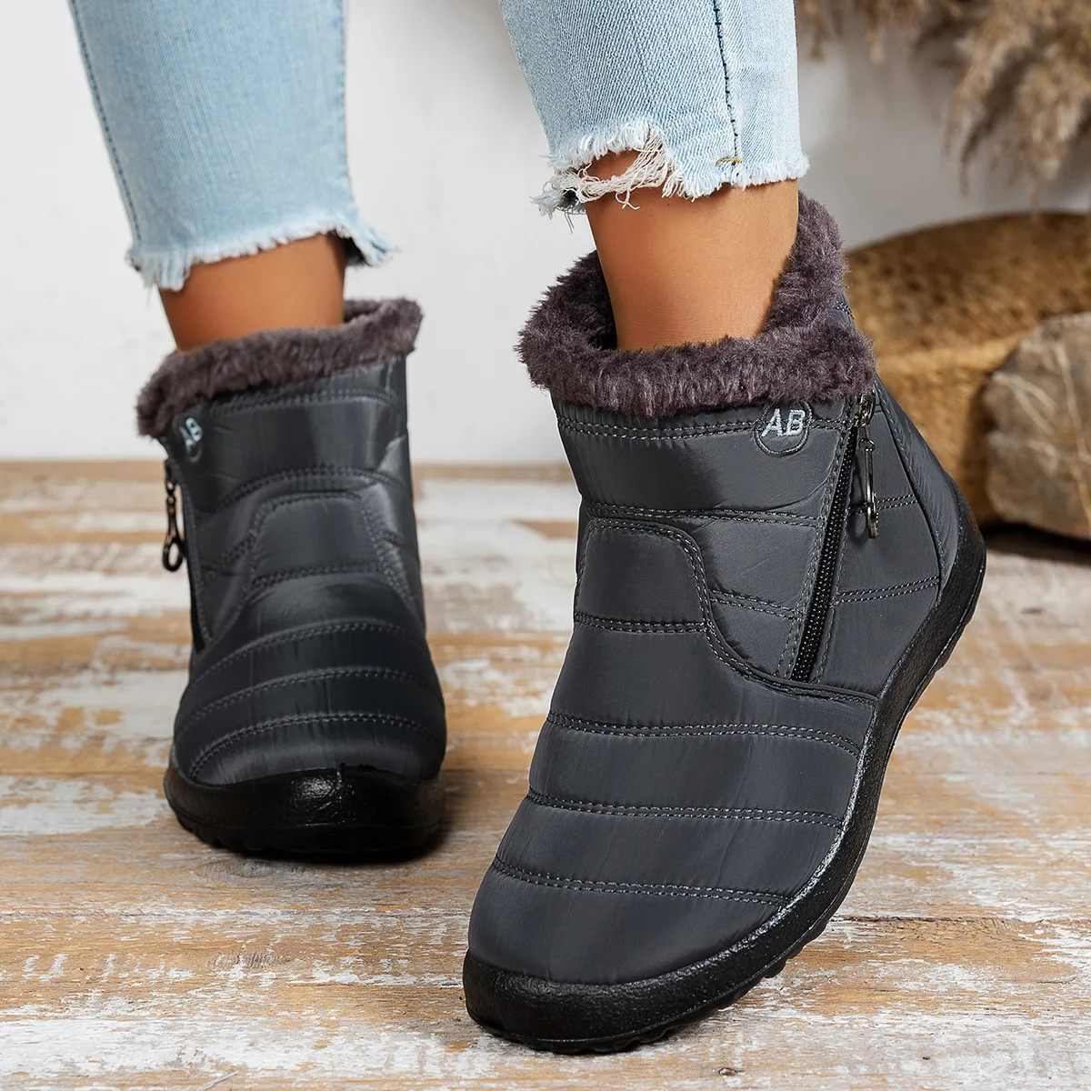 Winter Frauen Stiefel Wasserdicht Schnee Stiefel Plus Größe Casual Flache Frauen Casual Schuhe Warme Pelz Weibliche Stiefel Antislip Baumwolle Schuhe