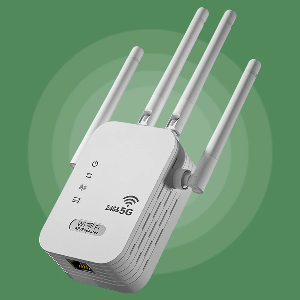 1200Mbps WLAN-Verstärker mit WAN/LAN-Anschluss Dual-Band 2,4GHz/5GHz Wi-Fi Signalverstärker WLAN-Signalverstärker für Zuhause Kleines Büro Image