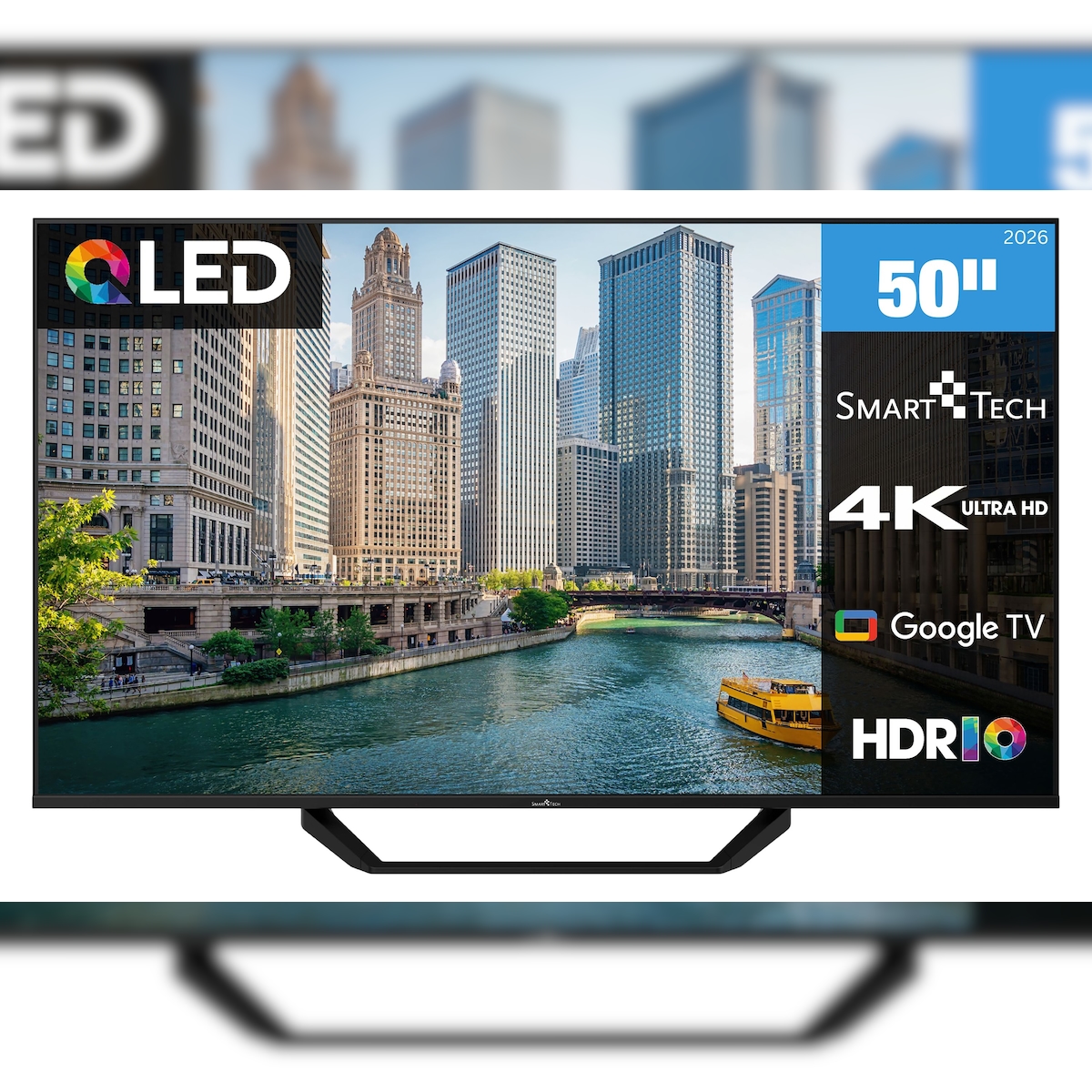 Smart Tech QLED Fernseher 50 Zoll Google TV - HDR Smart TV mit 4K UHD, Bluetooth und Triple-Tuner Image