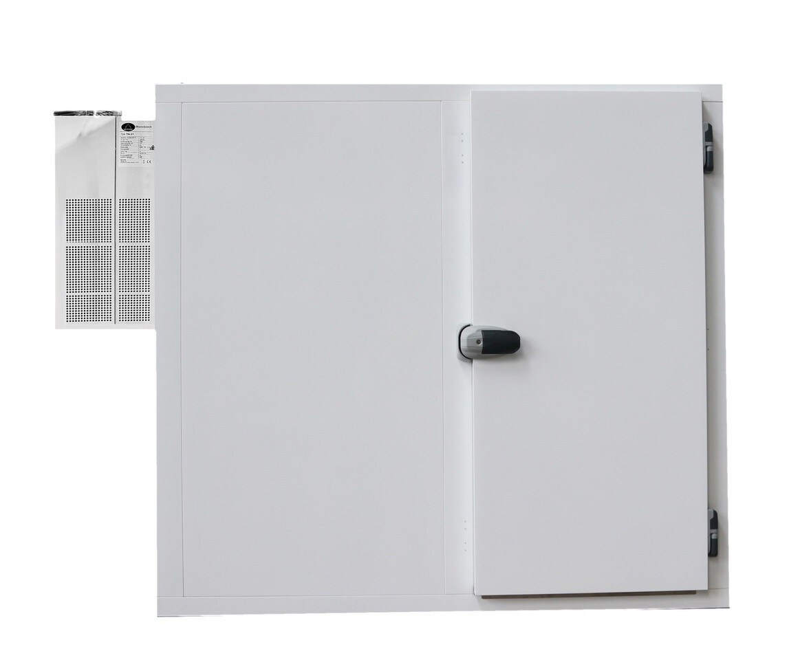 Wimar Premium Tiefkühlzelle Tiefkühlhaus 1500x4800x2250mm 12,3m³, 100mm Wand, 900 mm Türbreite, Made in Germany & Aggregat Image