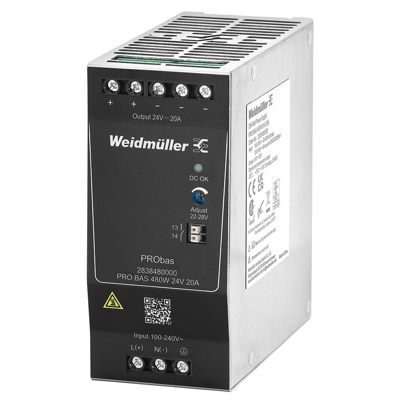 Weidmüller Stromversorgung 24V DC PRO BAS 480W 24V 20A 2838480000 Image